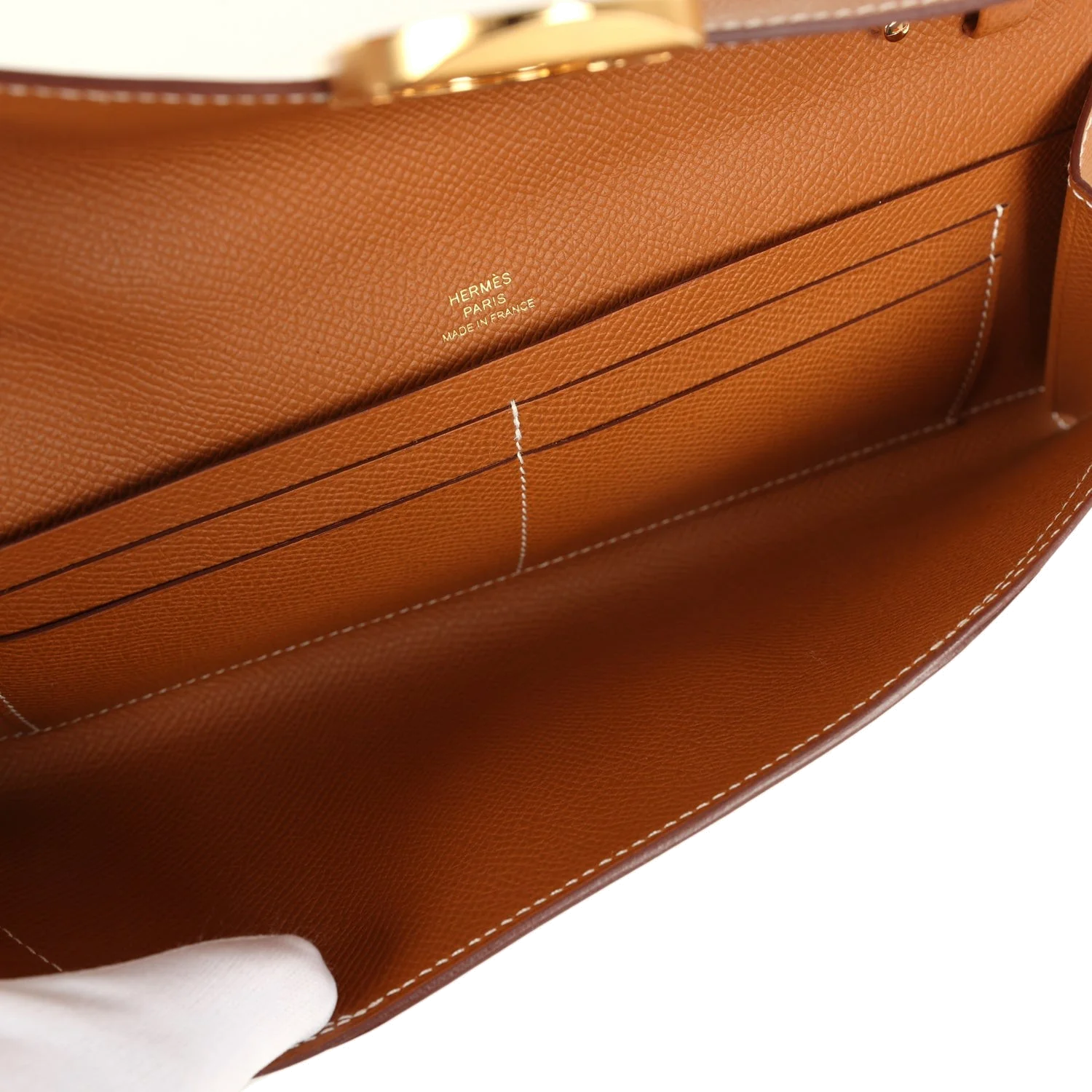 Hermes Maillon Chaine d' Ancre Wallet to Go Gold Epsom Gold Hardware — фото 8