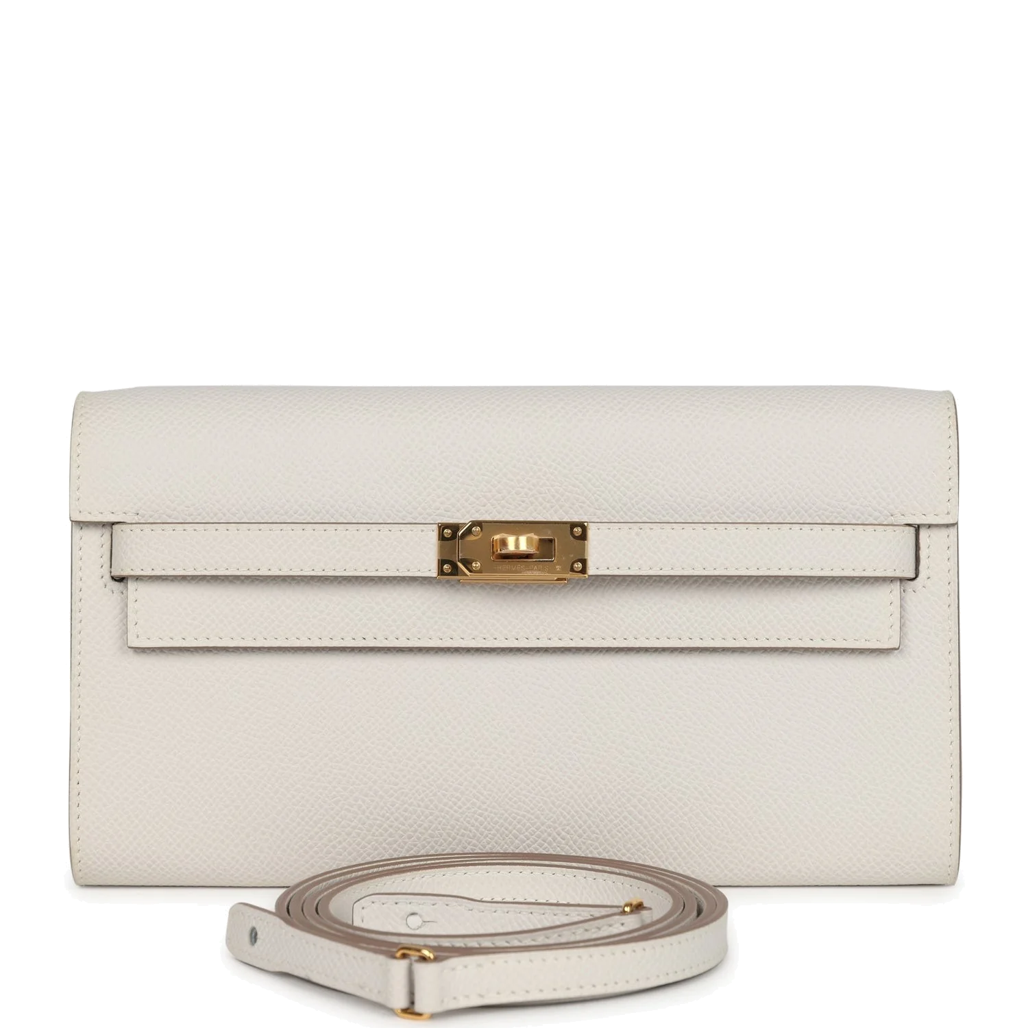 Hermes Kelly Wallet To Go Gris Pale Epsom Gold Hardware — фото 2
