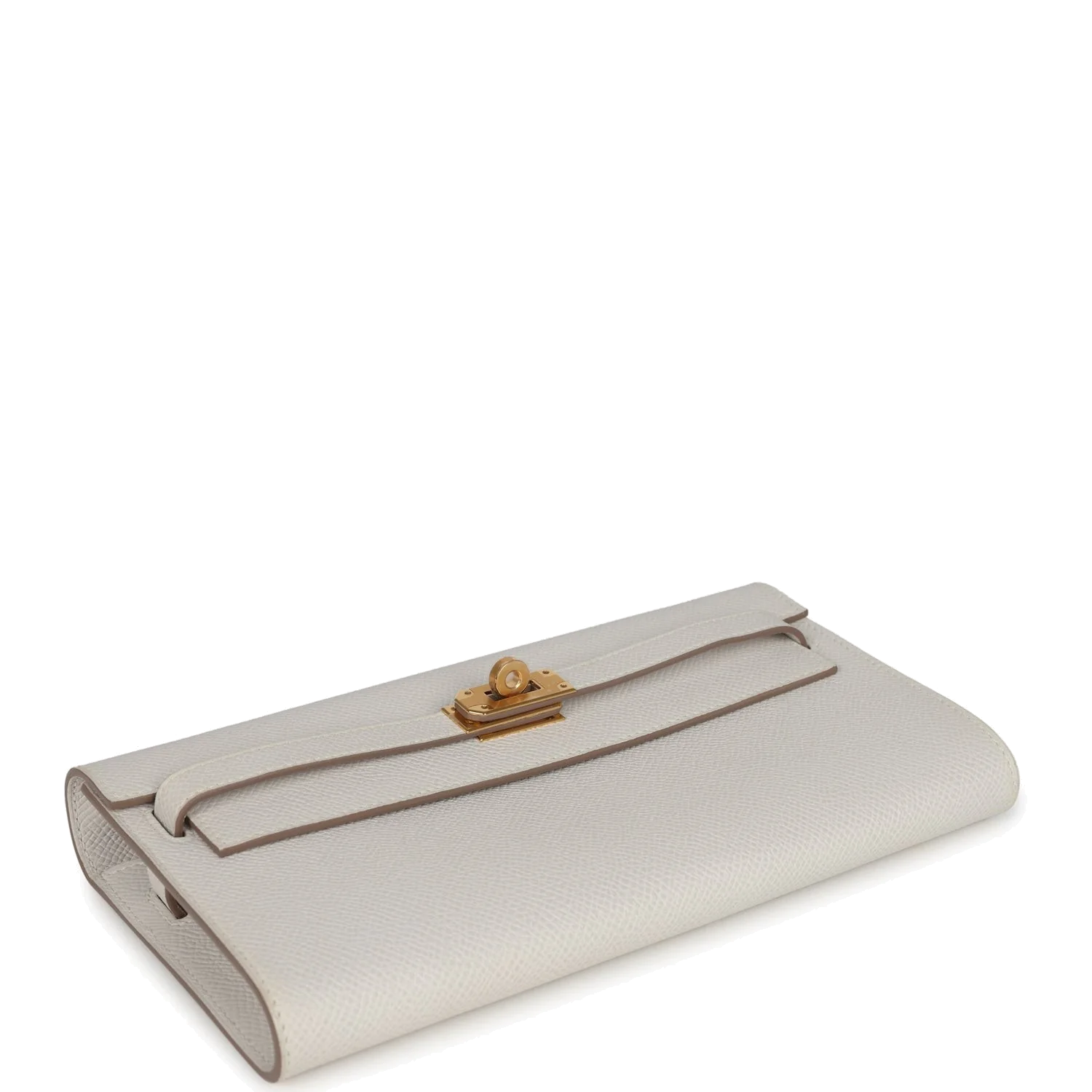 Hermes Kelly Wallet To Go Gris Pale Epsom Gold Hardware — фото 7