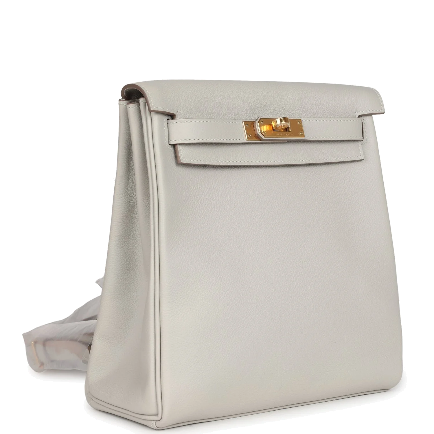 Hermes Kelly Ado II Backpack Gris Perle Evercolor Gold Hardware — фото 3