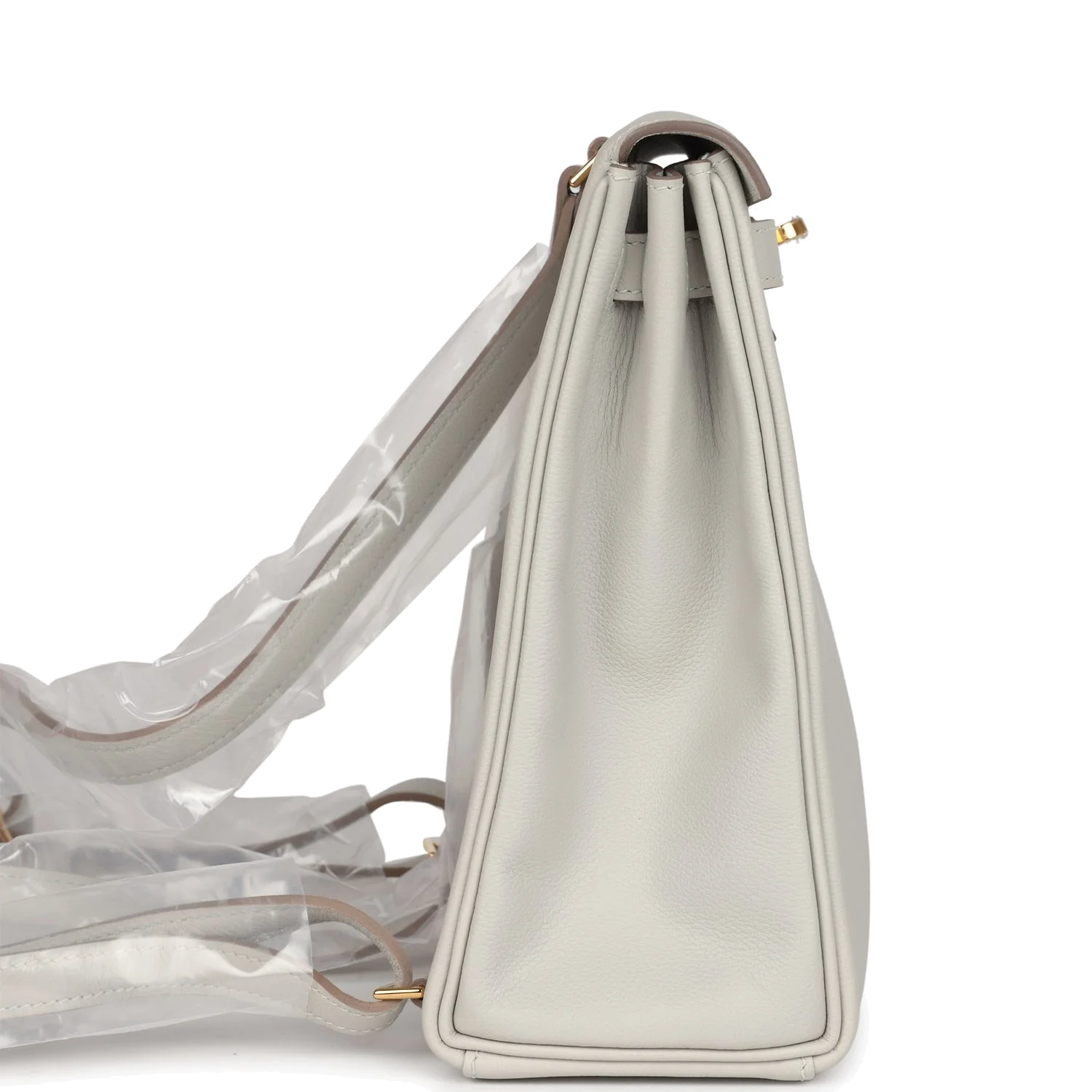 Hermes Kelly Ado II Backpack Gris Perle Evercolor Gold Hardware — фото 4