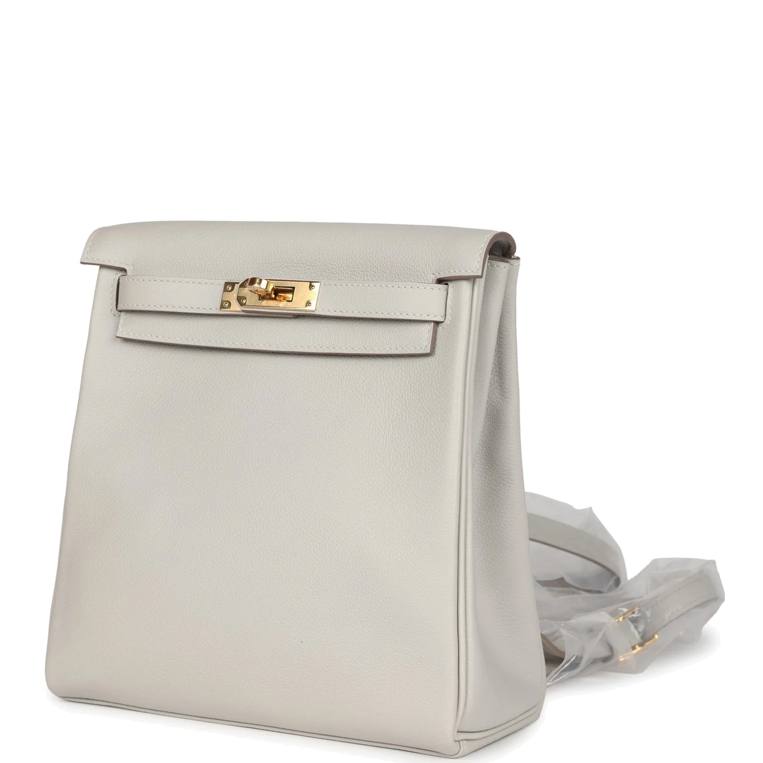 Hermes Kelly Ado II Backpack Gris Perle Evercolor Gold Hardware — фото 5
