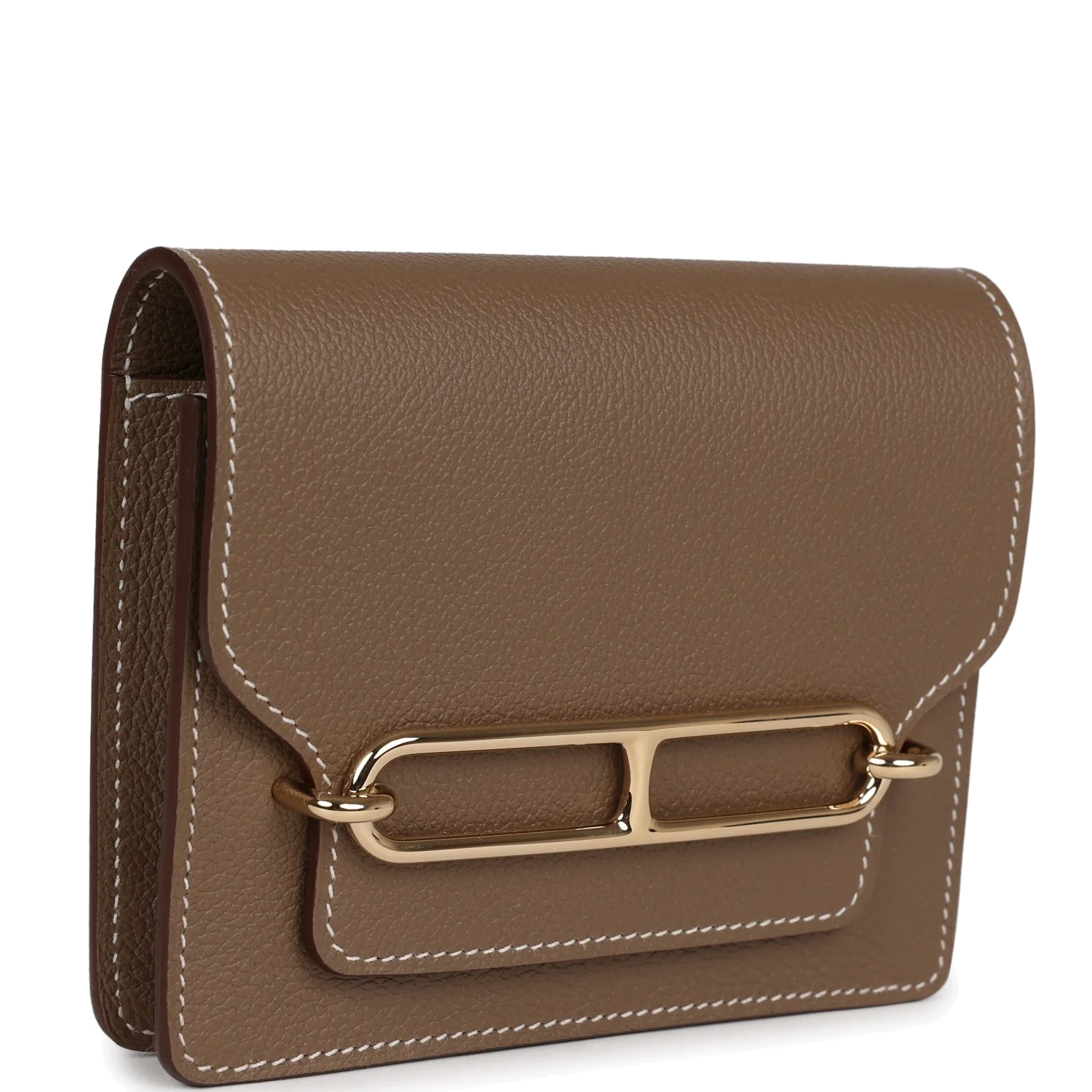 Hermes Roulis Slim Wallet Etoupe Evercolor Gold Hardware — фото 3