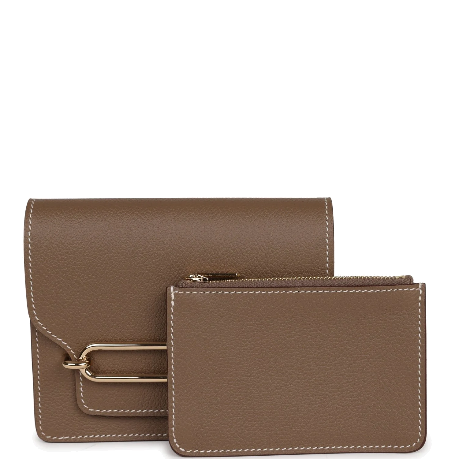 Hermes Roulis Slim Wallet Etoupe Evercolor Gold Hardware — фото 8