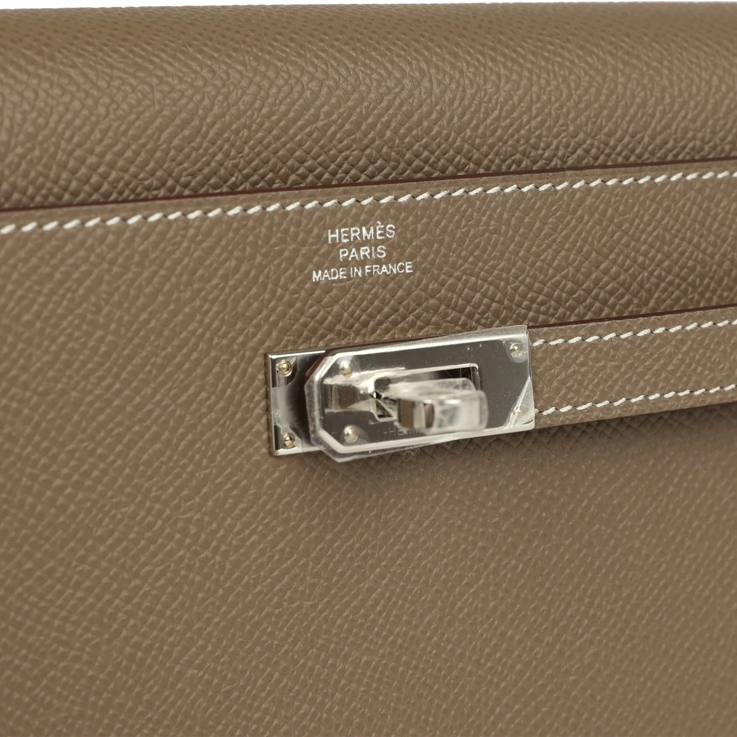 Hermes Kelly Wallet To Go Etoupe Epsom Palladium Hardware — фото 8