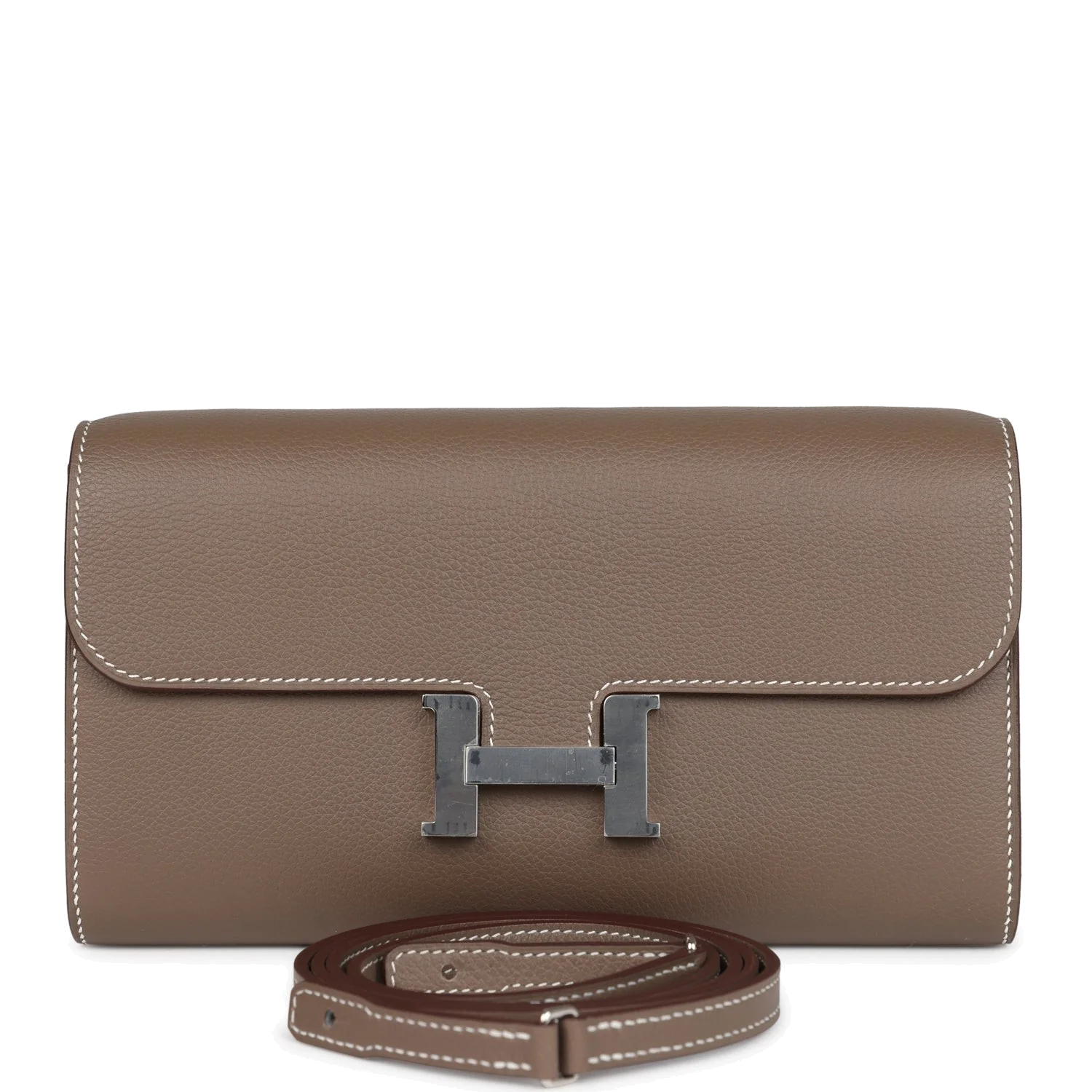 Hermes Constance Wallet To Go Etoupe Evercolor Palladium Hardware