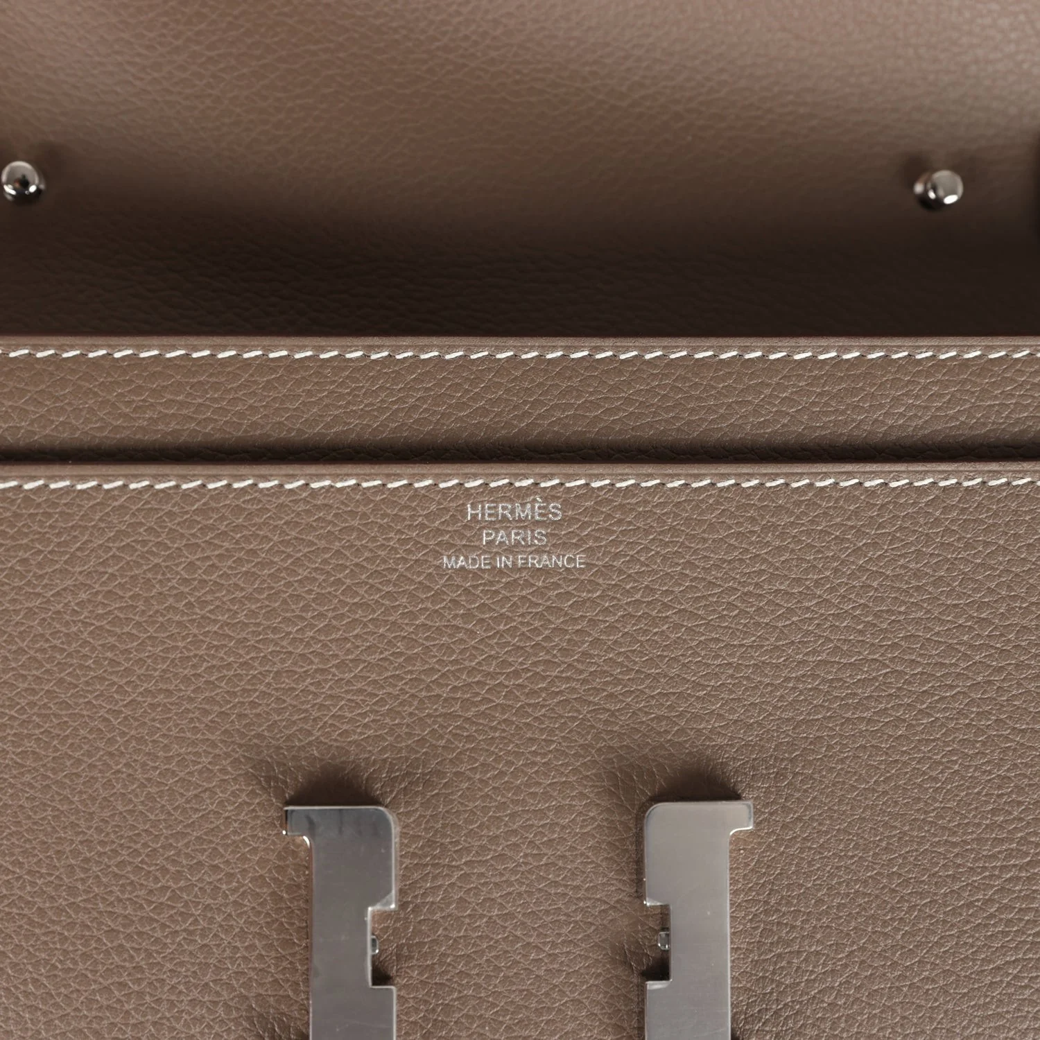 Hermes Constance Wallet To Go Etoupe Evercolor Palladium Hardware — фото 8