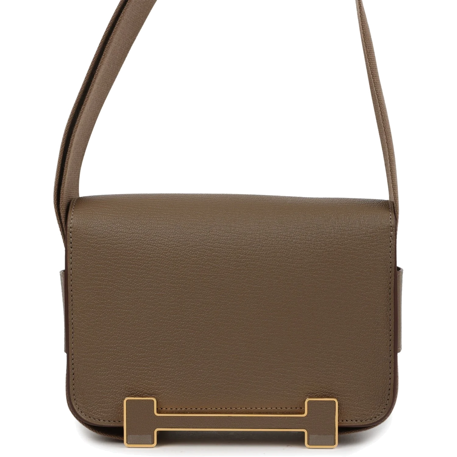 Hermes Geta Etoupe Chevre Mysore Gold Hardware — фото 5