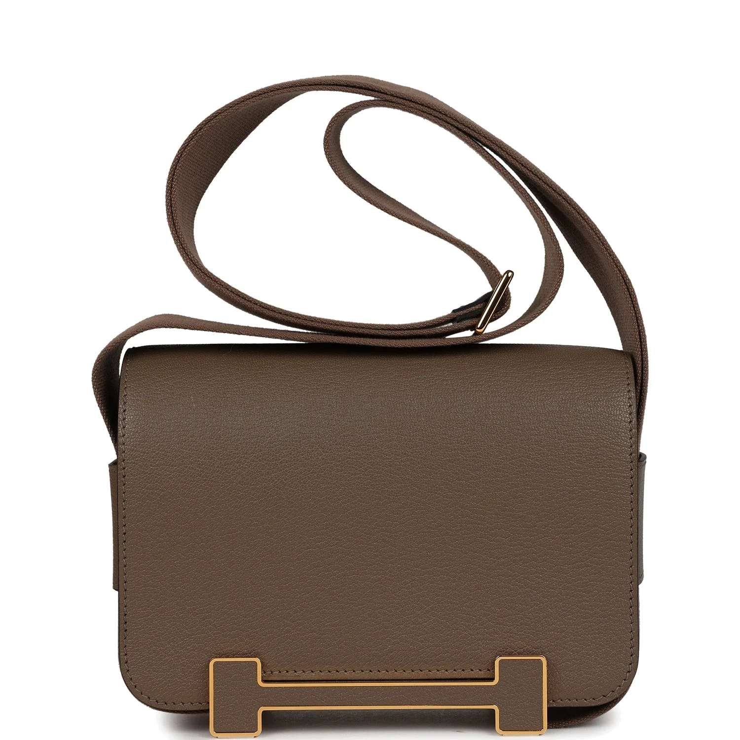 Hermes Geta Etoupe Chevre Mysore Gold Hardware — фото 2