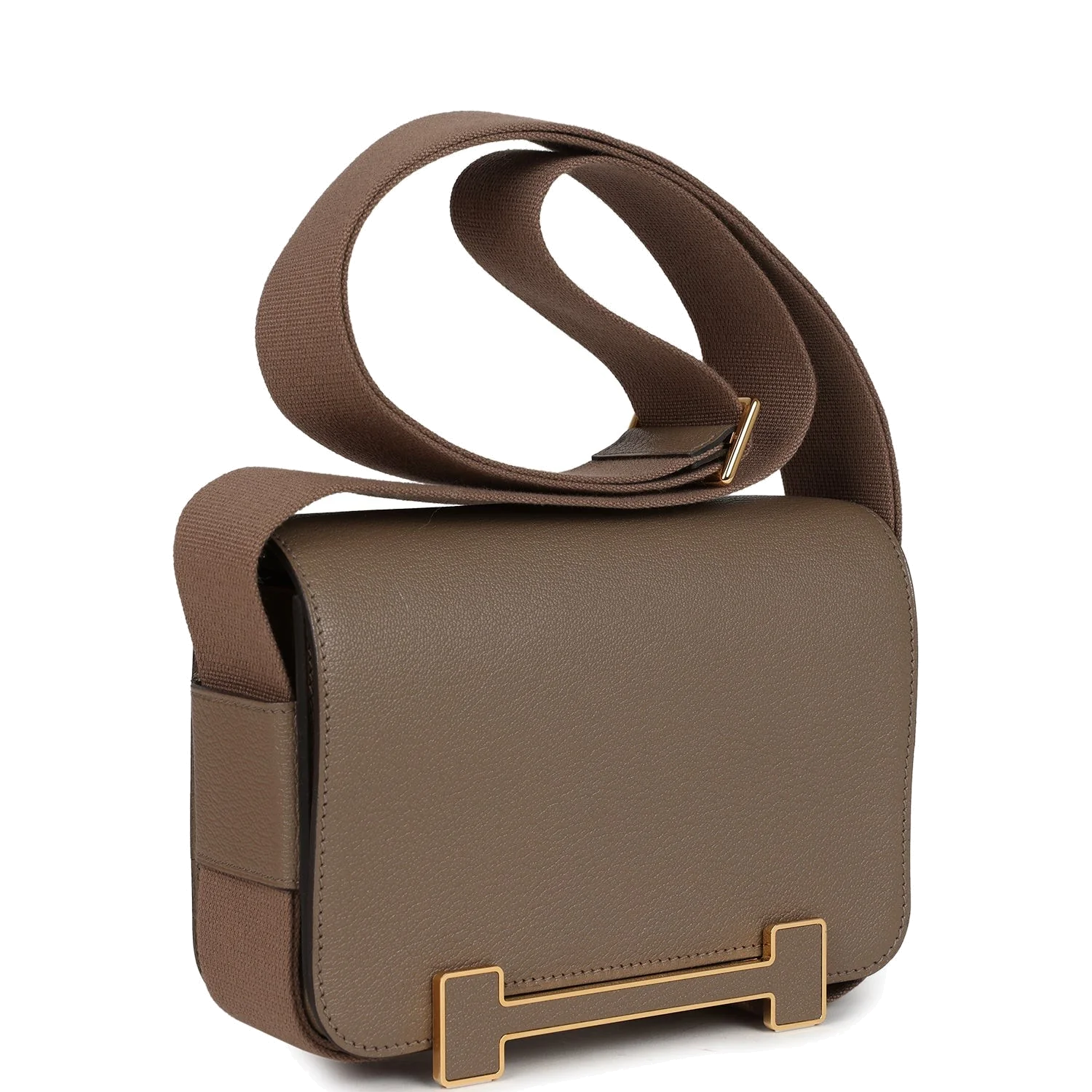 Hermes Geta Etoupe Chevre Mysore Gold Hardware — фото 3