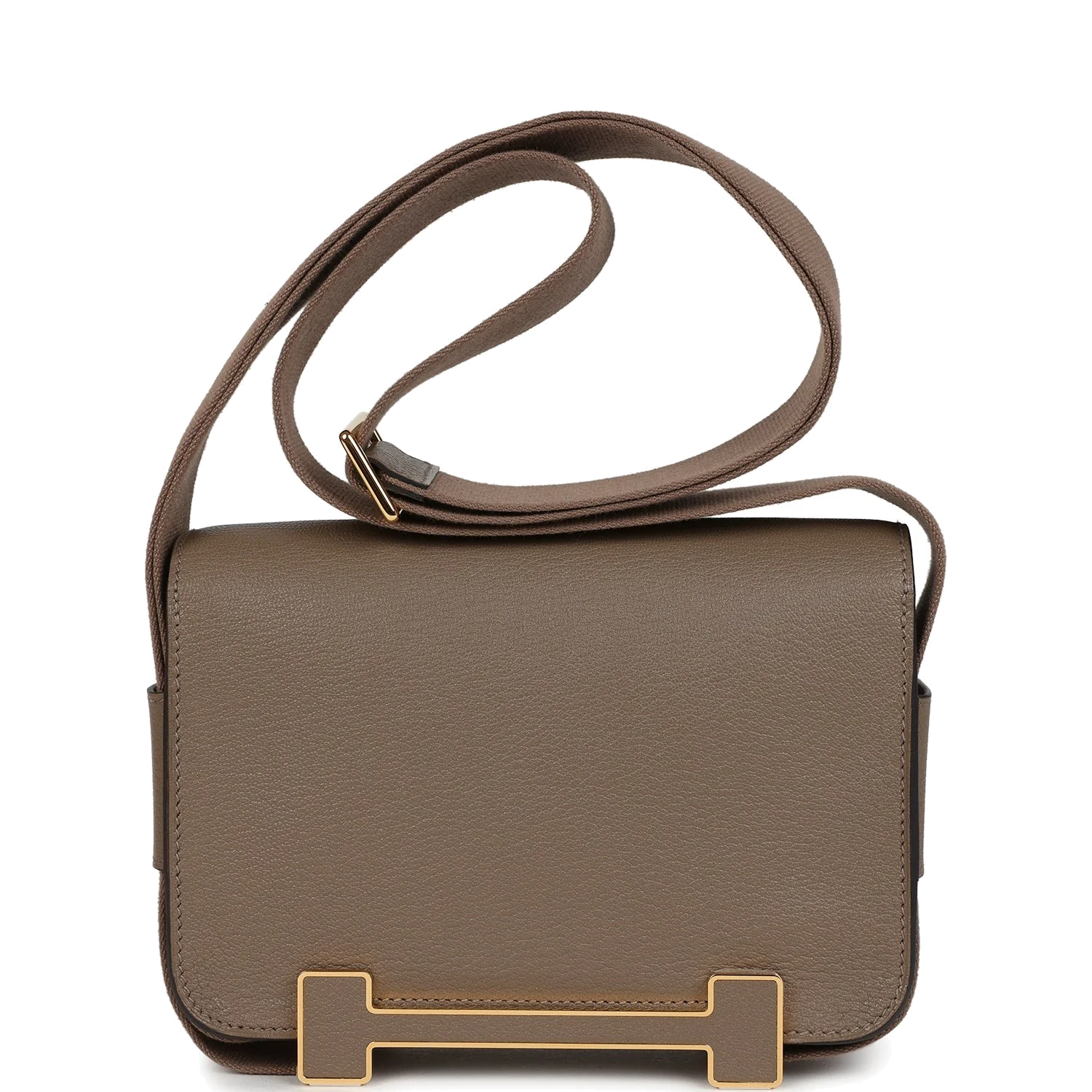 Hermes Geta Etoupe Chevre Mysore Gold Hardware — фото 5