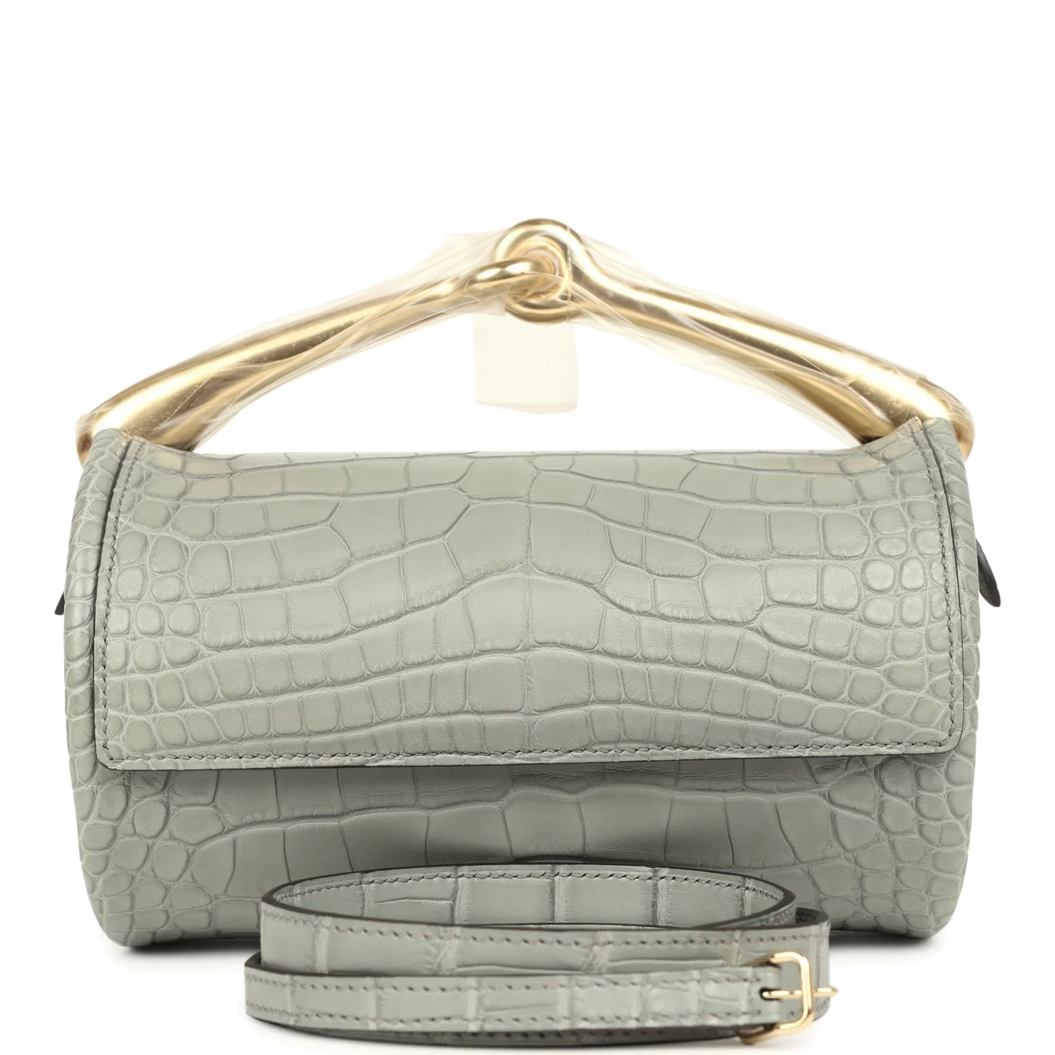 Hermes Maximors II Bag Gris Ciment Matte Alligator Permabrass Hardware — фото 2
