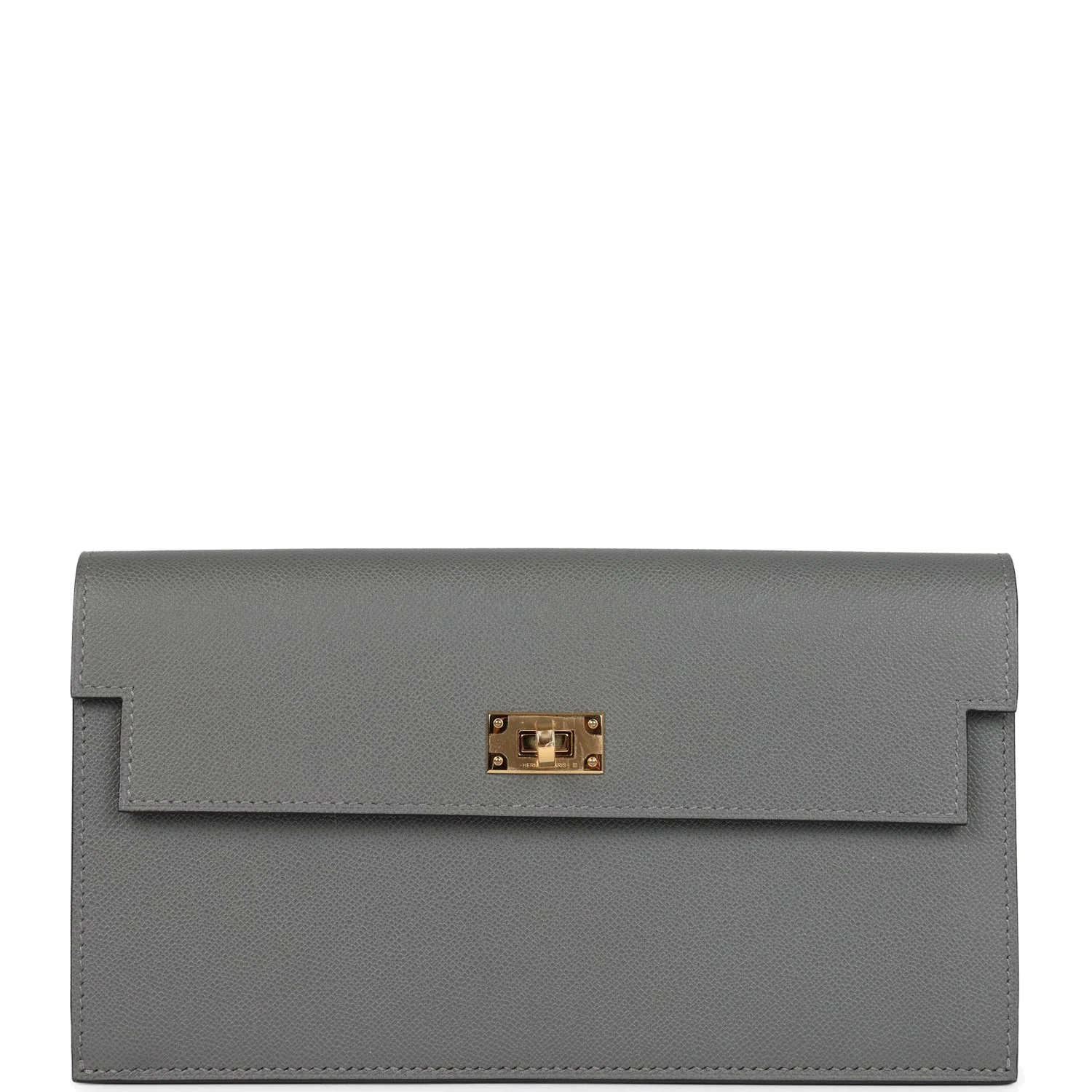Hermes Kelly Pocket Long Wallet Gris Meyer Madame Gold Hardware — фото 2