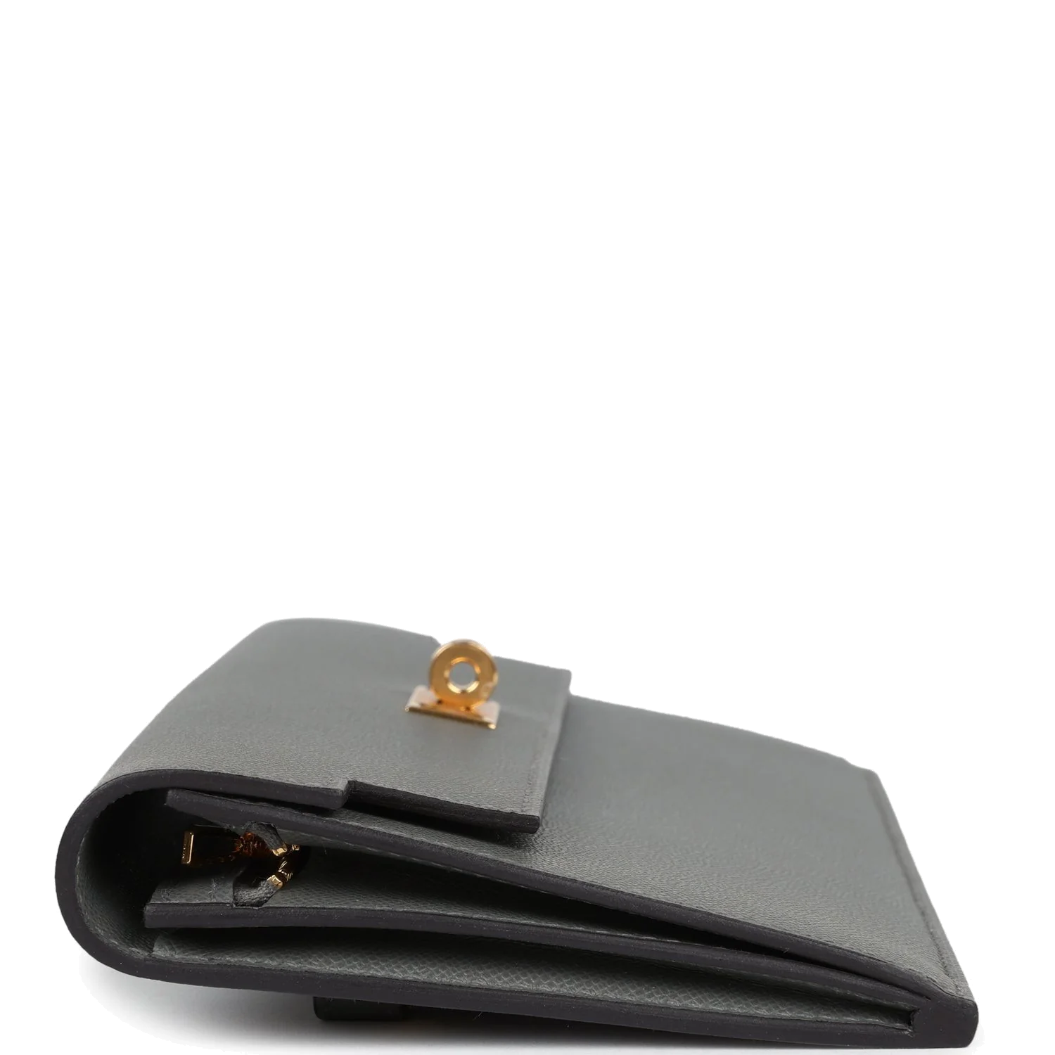 Hermes Kelly Pocket Long Wallet Gris Meyer Madame Gold Hardware — фото 4