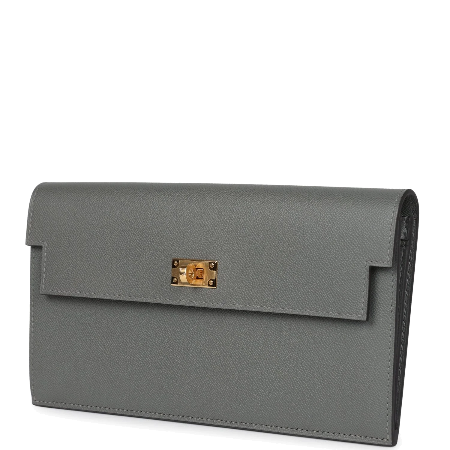 Hermes Kelly Pocket Long Wallet Gris Meyer Madame Gold Hardware — фото 6