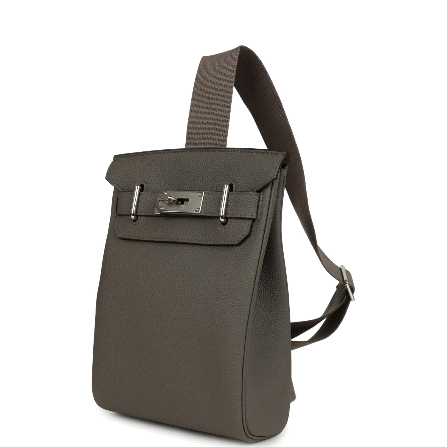 Hermes HAC A Dos PM Backpack Etain Togo Palladium Hardware — фото 6