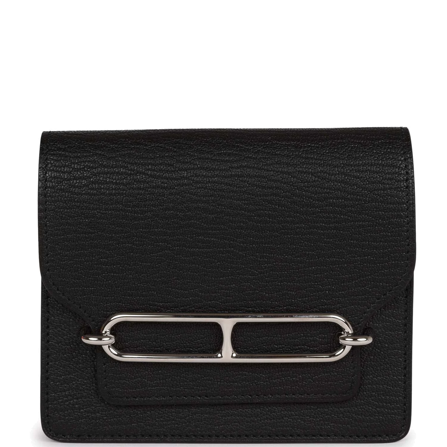 Hermes Roulis Slim Wallet Black Chevre Mysore Palladium Hardware — фото 2