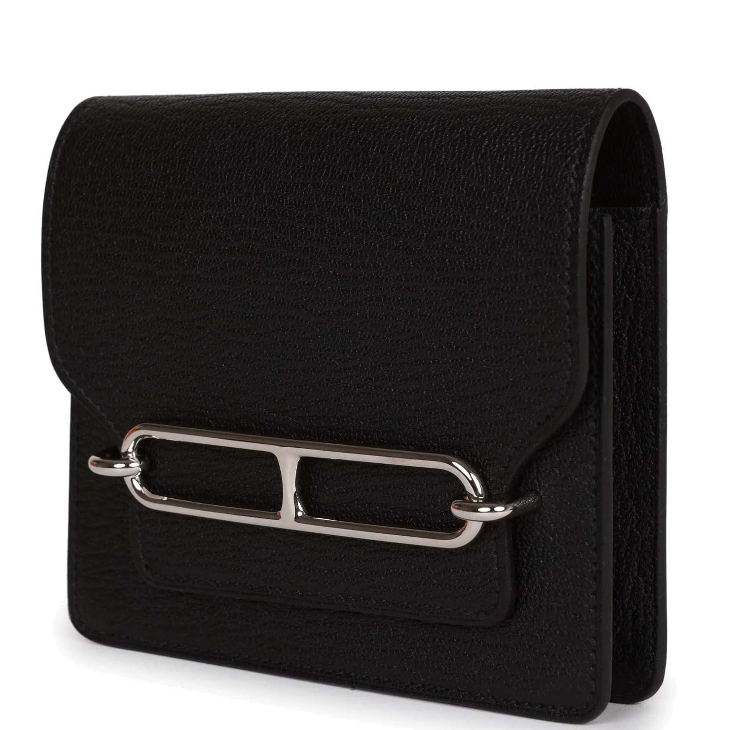 Hermes Roulis Slim Wallet Black Chevre Mysore Palladium Hardware — фото 6