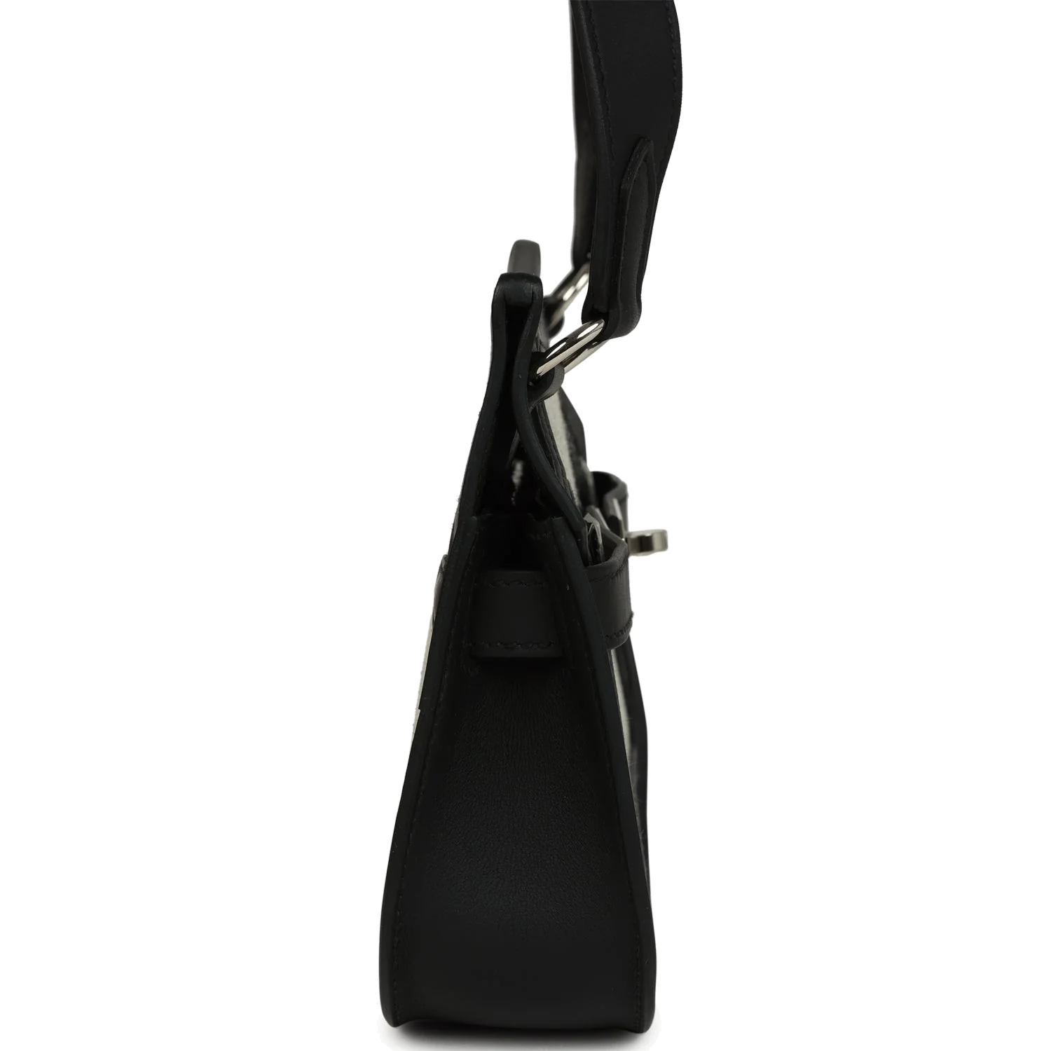 Hermes Mini Jypsiere Black and Ecru Toile H Black Swift Palladium Hardware — фото 4