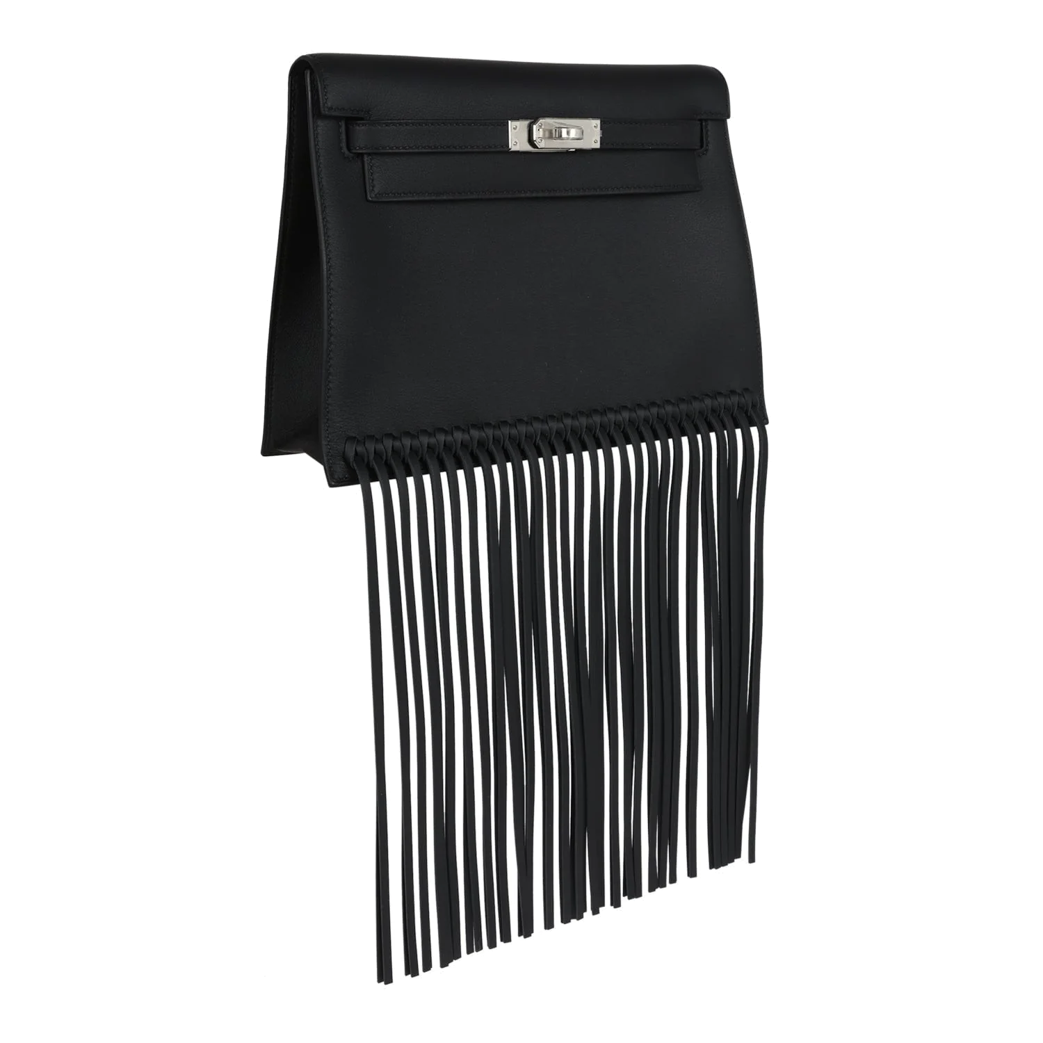 Hermes Kelly Danse Anate Black Swift Palladium Hardware — фото 3