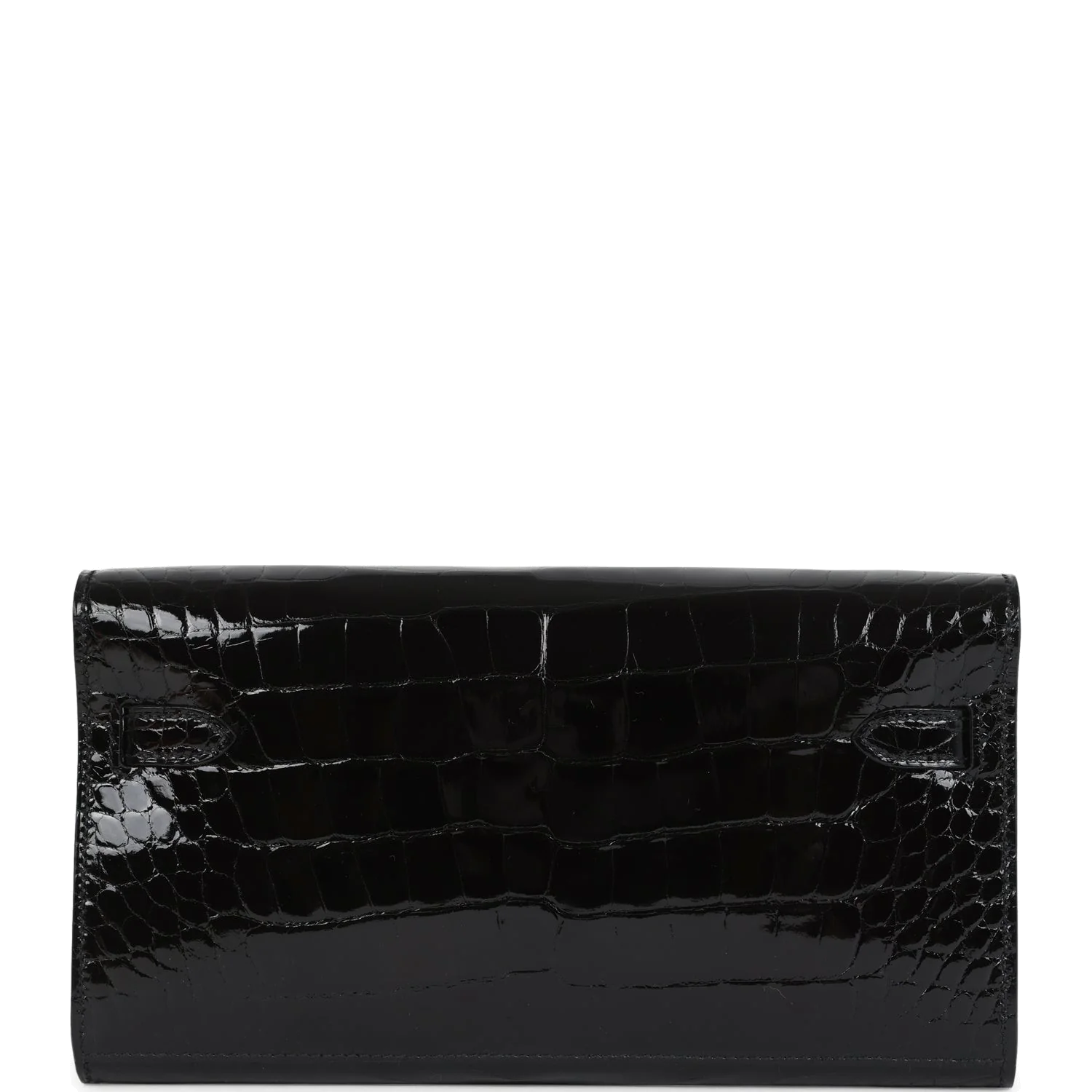 Hermes Kelly Wallet To Go Black Shiny Alligator Palladium Hardware — фото 5