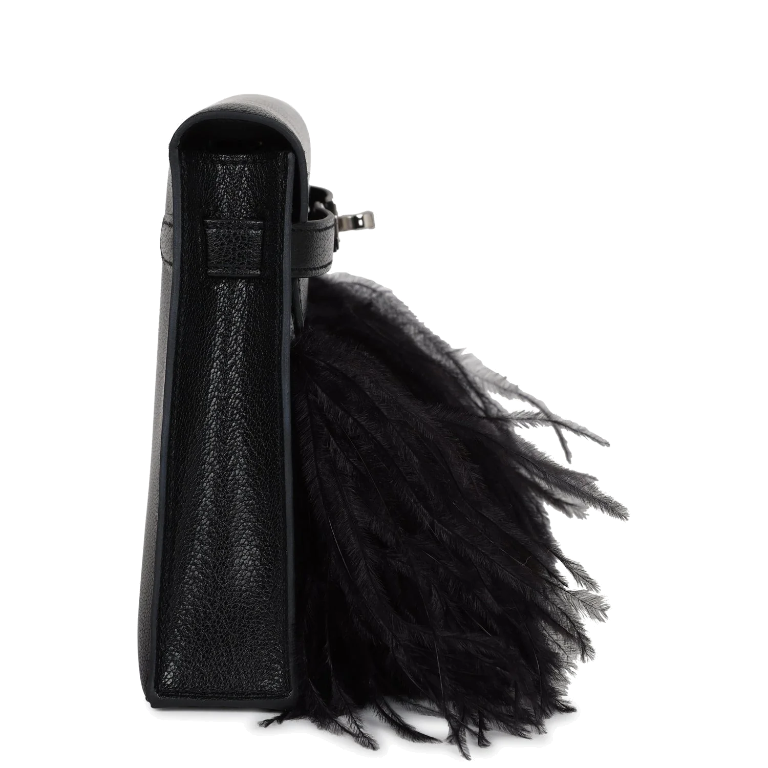 Hermes Kelly Elan Foile Chevre Chamkila and Ostrich Feather Palladium Hardware — фото 4