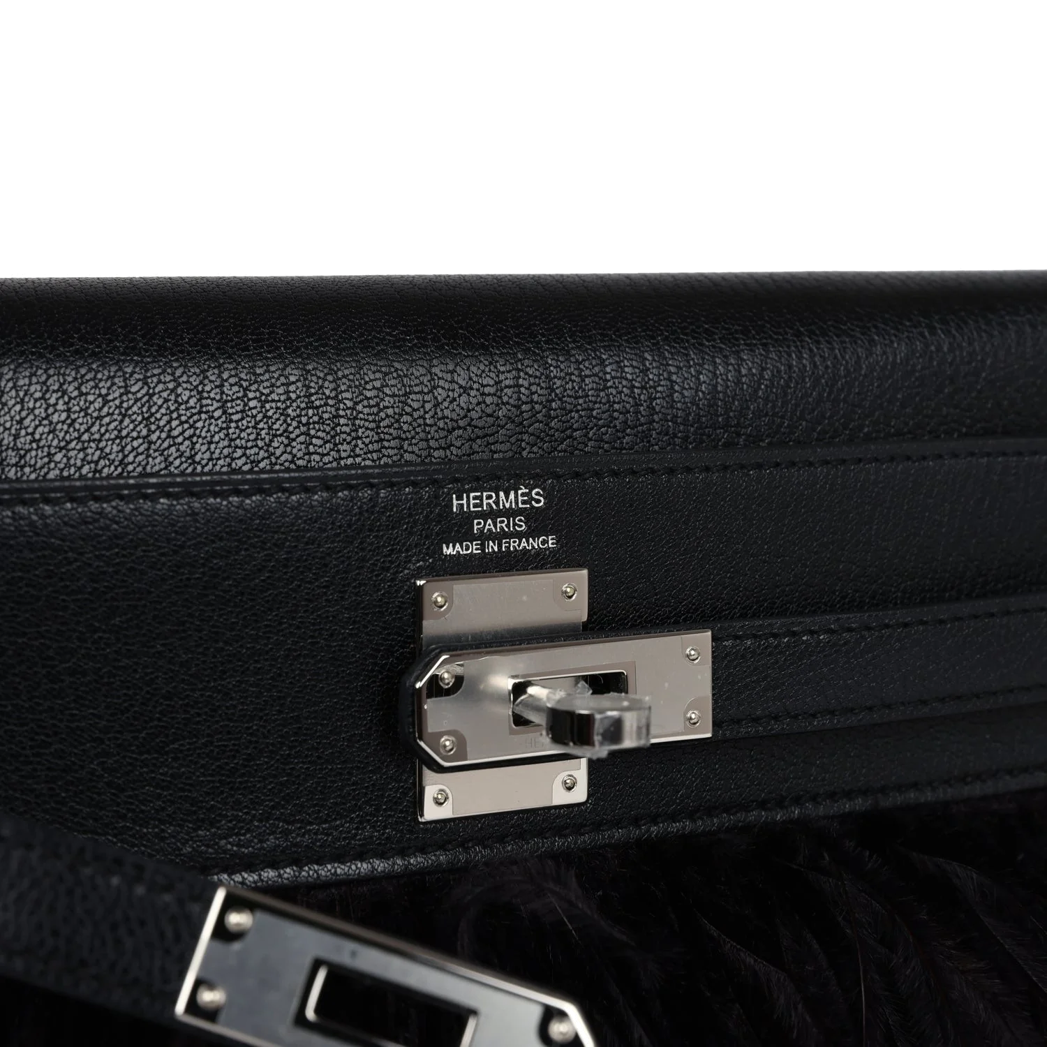 Hermes Kelly Elan Foile Chevre Chamkila and Ostrich Feather Palladium Hardware — фото 8