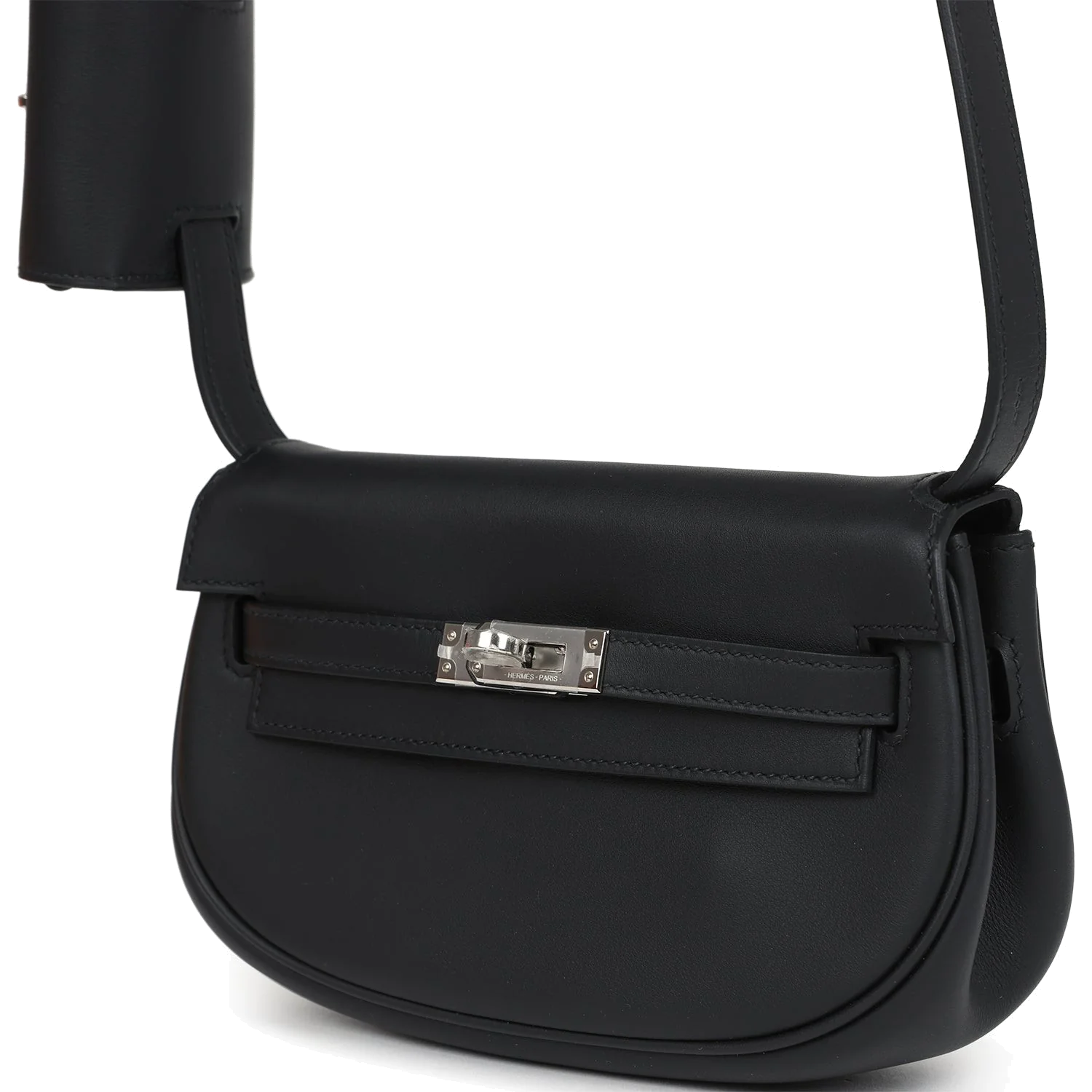 Hermes Kelly Moove Black Swift Palladium Hardware — фото 6