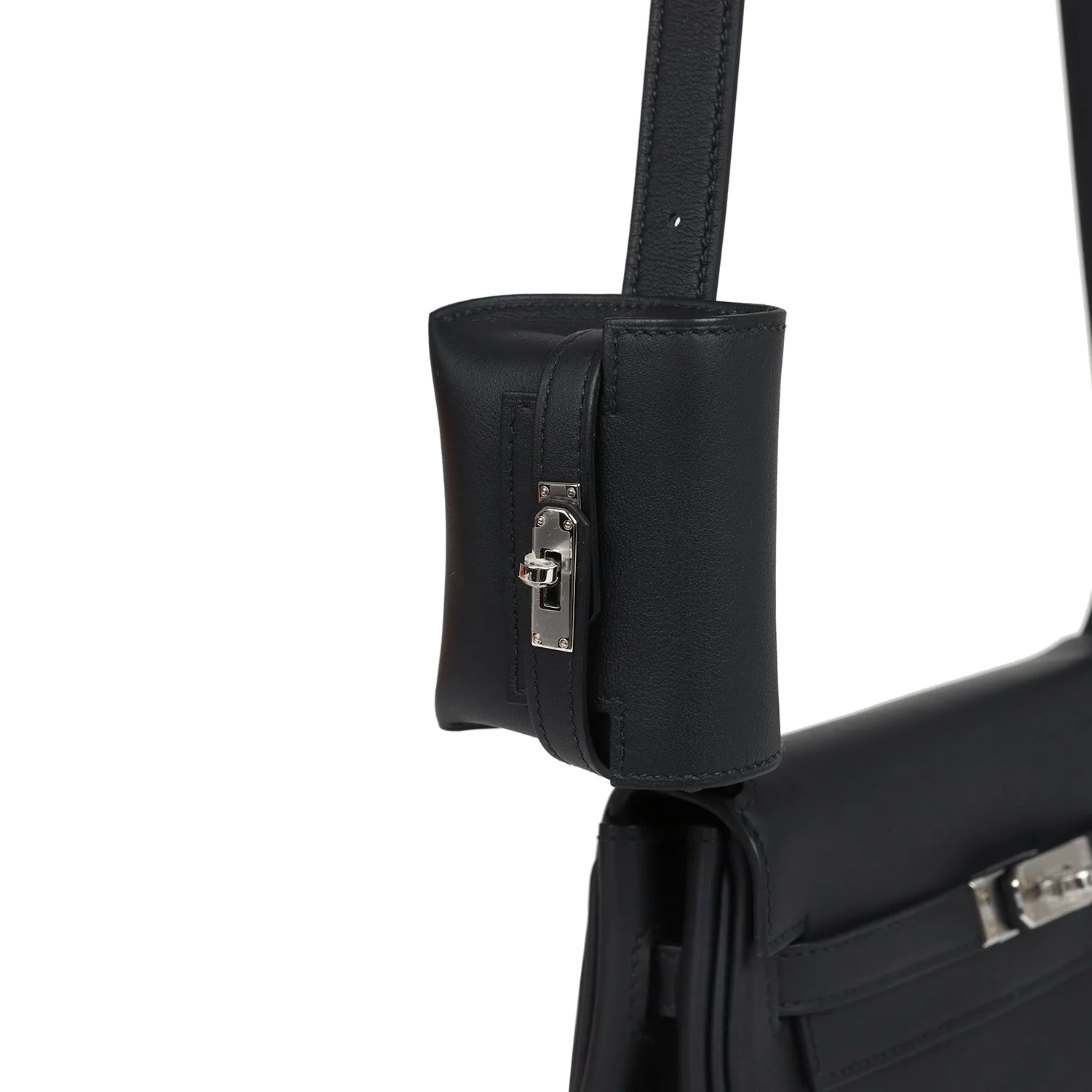 Hermes Kelly Moove Black Swift Palladium Hardware — фото 8
