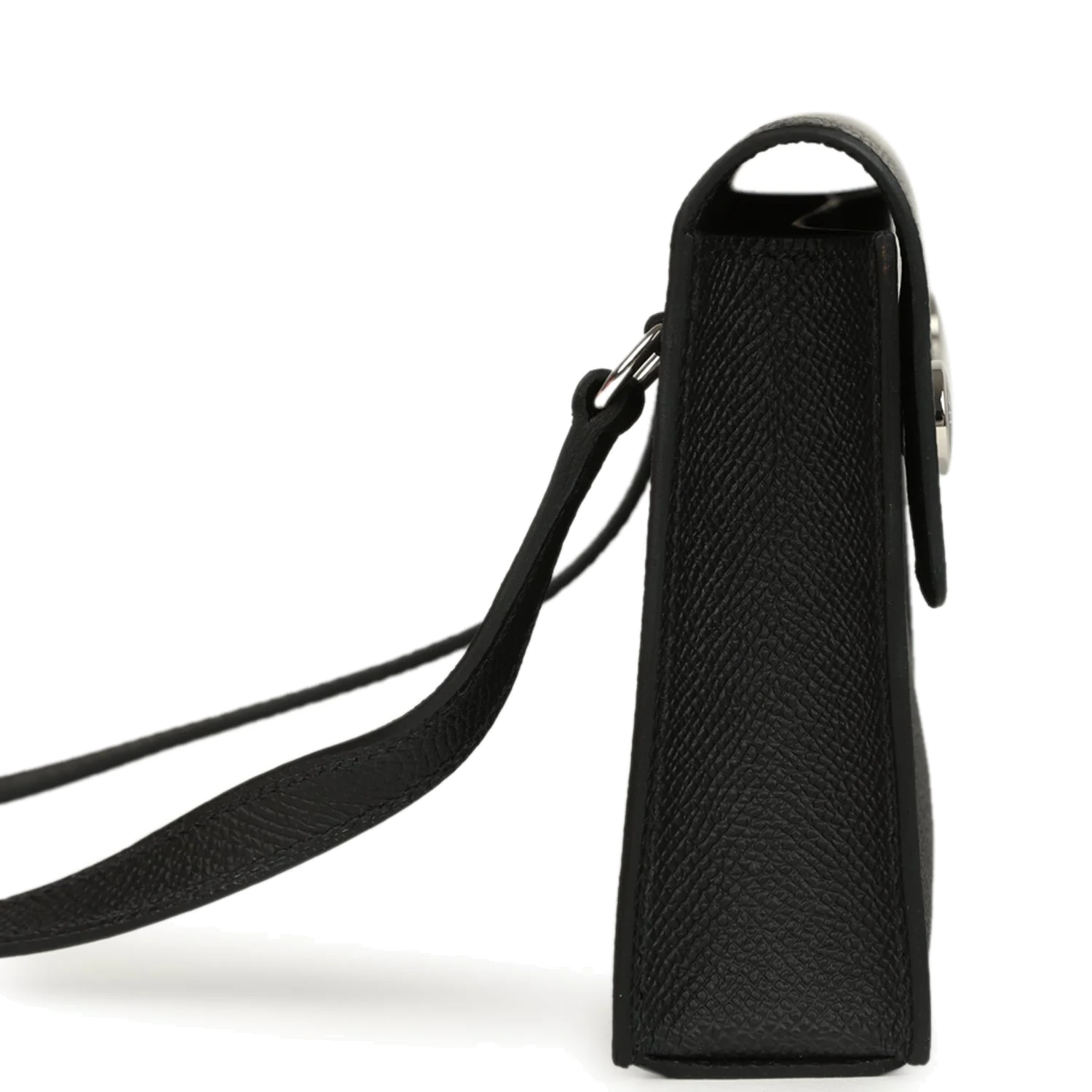 Hermes Hermesnap Wallet Black Epsom Lacquered Palladium Hardware — фото 4