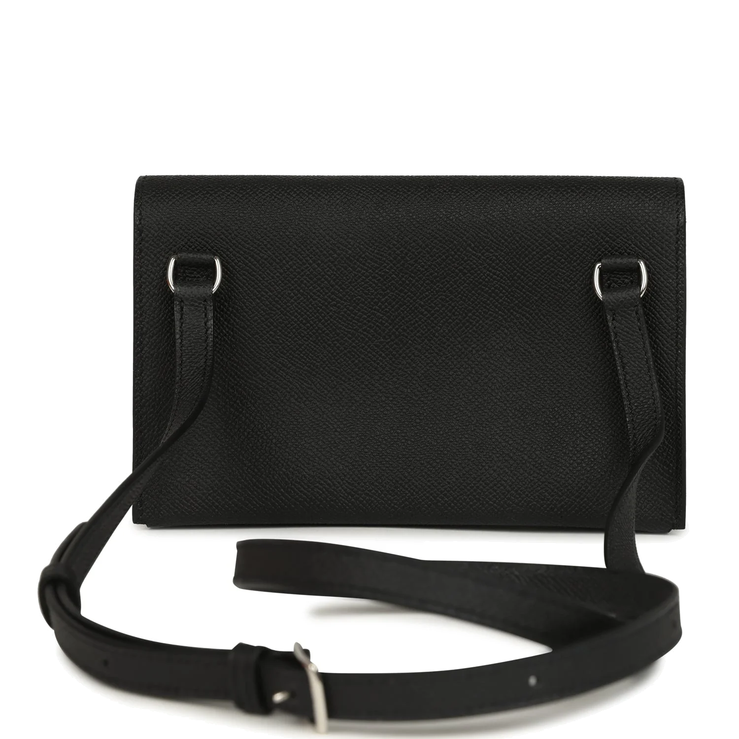 Hermes Hermesnap Wallet Black Epsom Lacquered Palladium Hardware — фото 5
