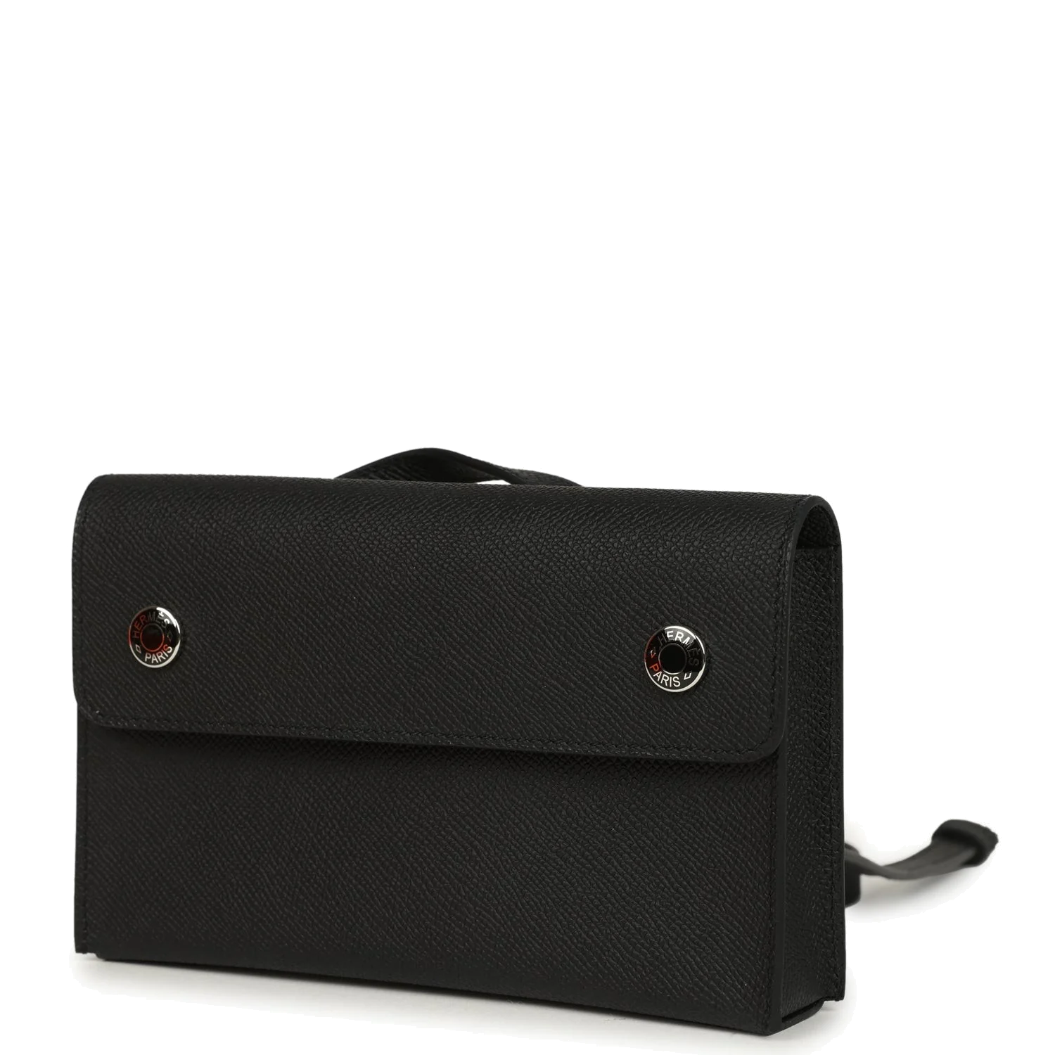 Hermes Hermesnap Wallet Black Epsom Lacquered Palladium Hardware — фото 6