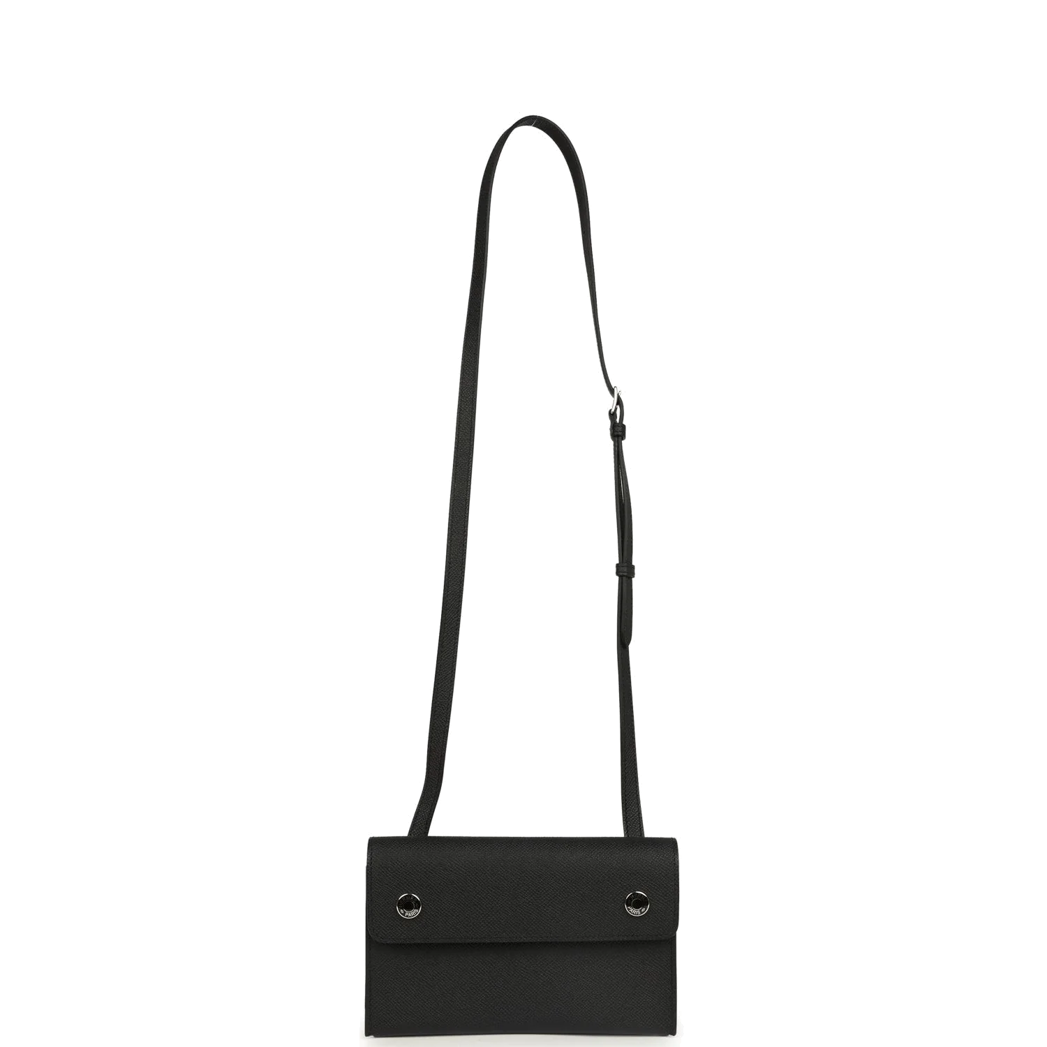 Hermes Hermesnap Wallet Black Epsom Lacquered Palladium Hardware — фото 7