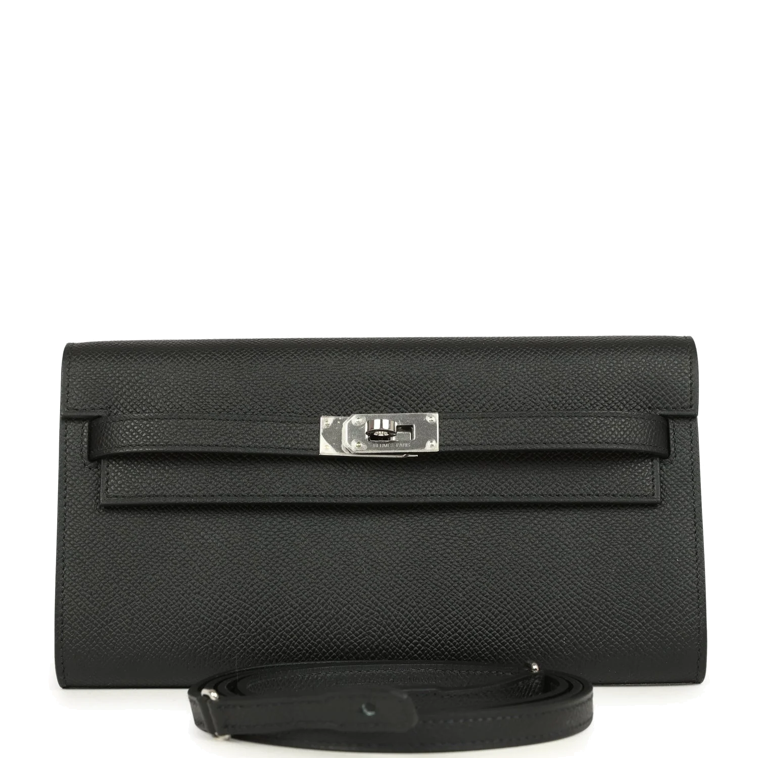 Hermes Kelly Wallet To Go Black Epsom Palladium Hardware — фото 2