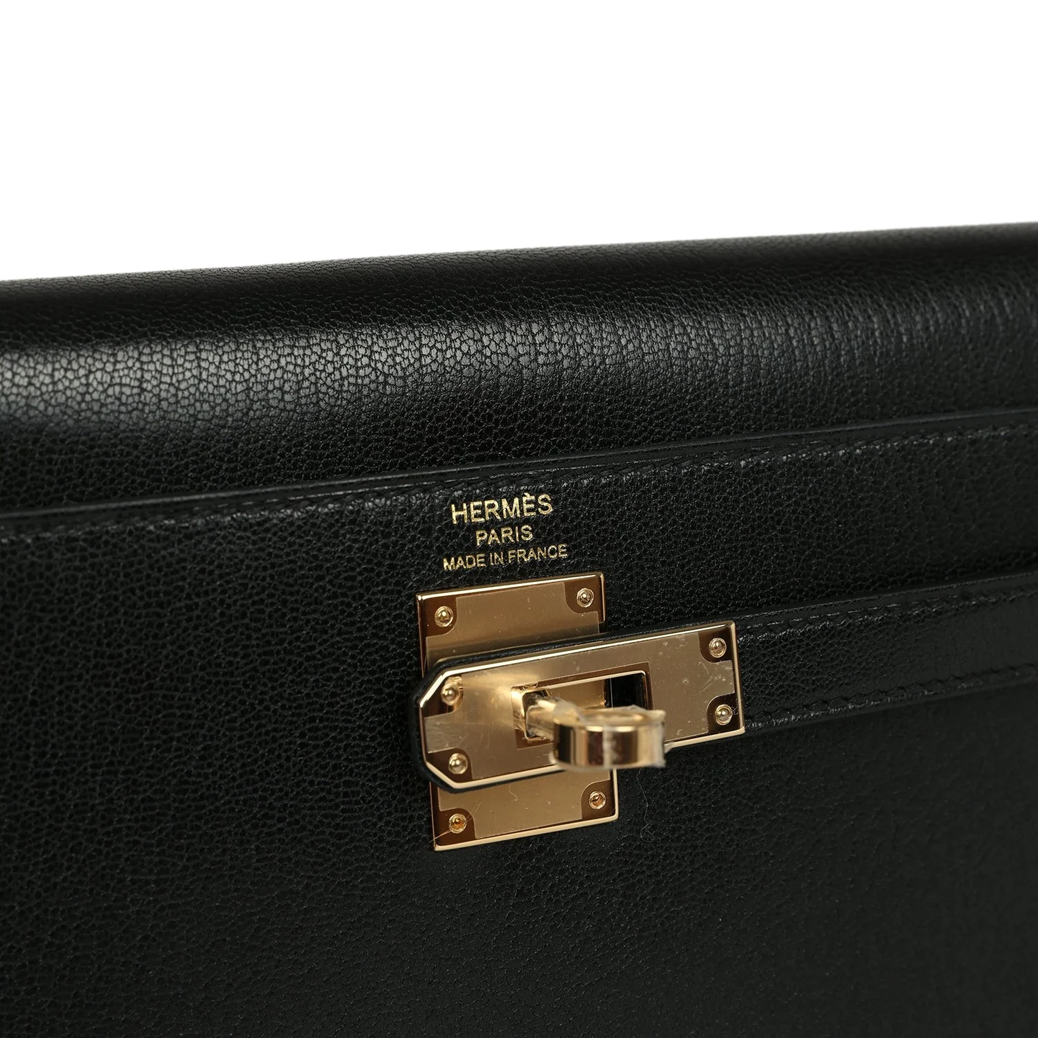 Hermes Kelly Elan Black Chevre Chamkila Permabrass Hardware — фото 8