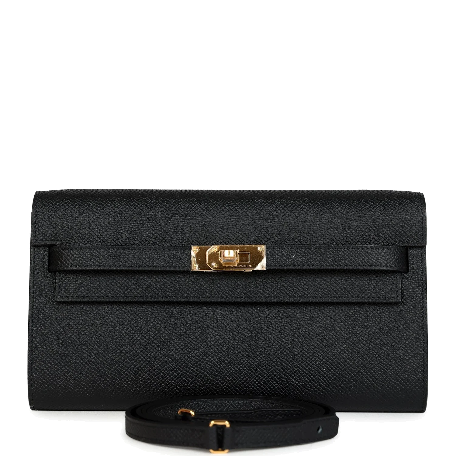 Hermes Kelly Wallet To Go Black Epsom Gold Hardware — фото 2