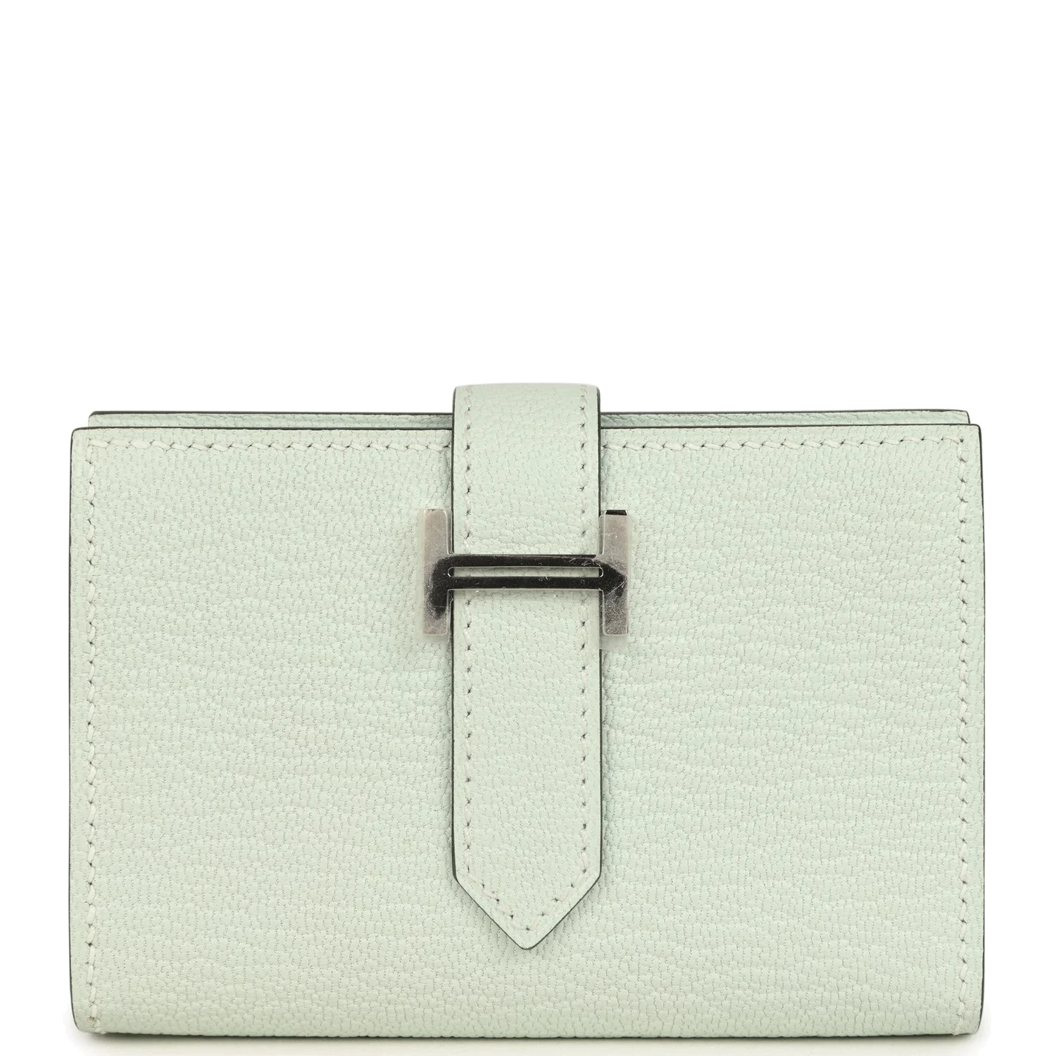 Hermes Bearn Mini Wallet Vert Peppermint Chevre Mysore Palladium Hardware — фото 2