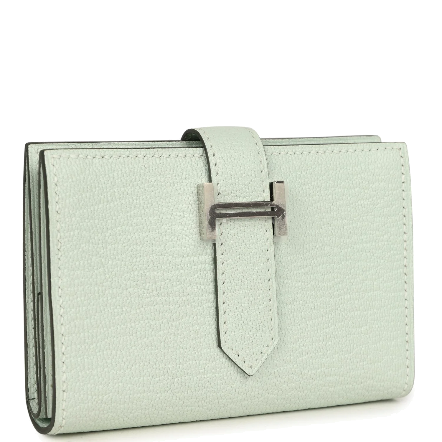 Hermes Bearn Mini Wallet Vert Peppermint Chevre Mysore Palladium Hardware — фото 3