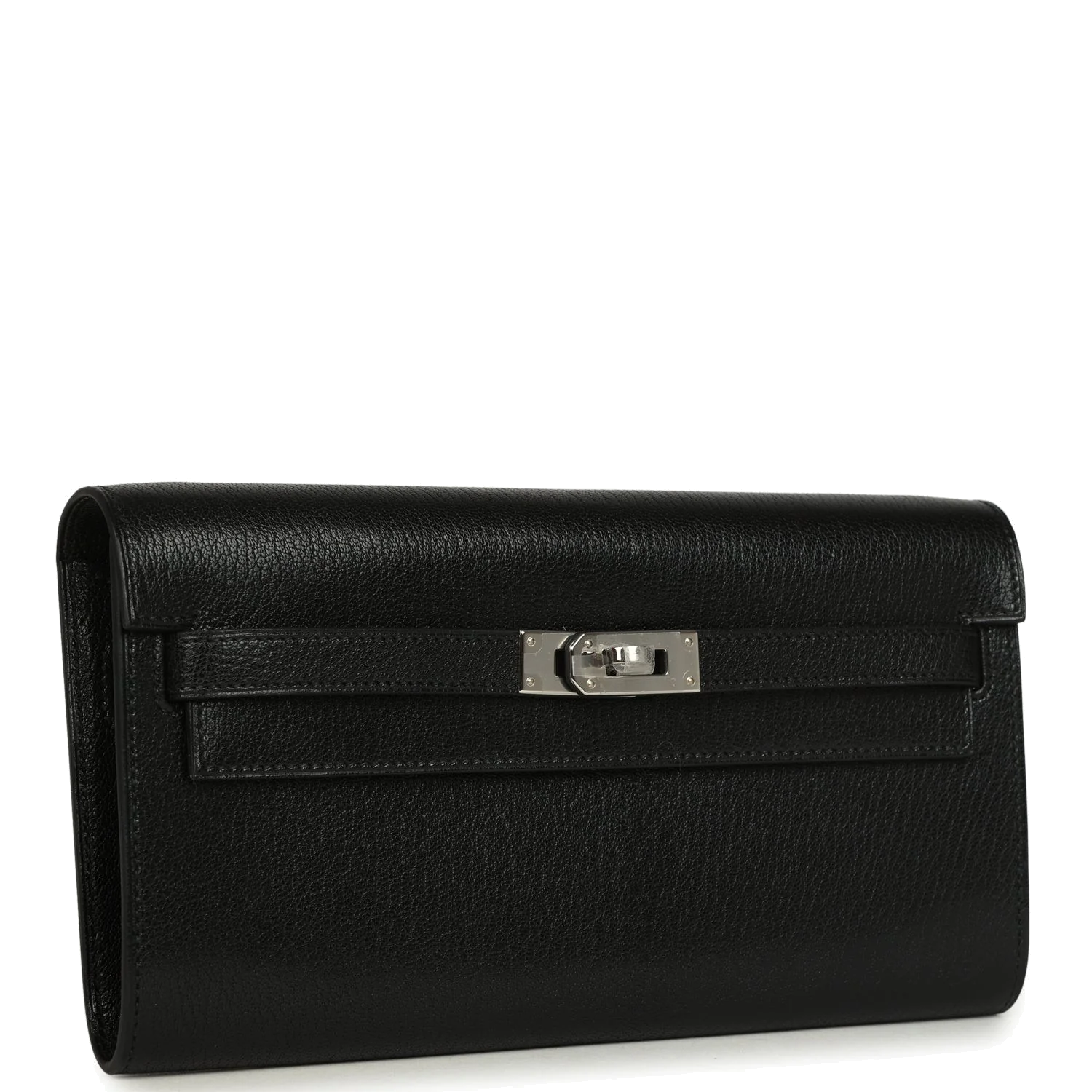 Hermes Kelly Wallet To Go Black Chevre Chamkila Palladium Hardware — фото 3