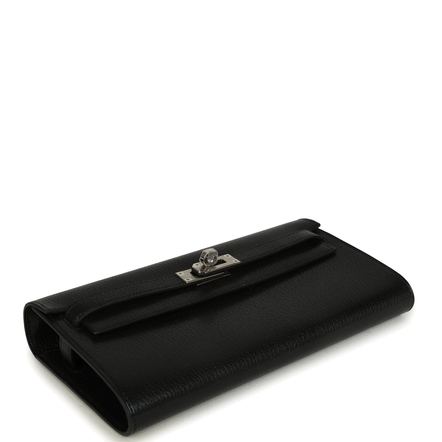 Hermes Kelly Wallet To Go Black Chevre Chamkila Palladium Hardware — фото 7