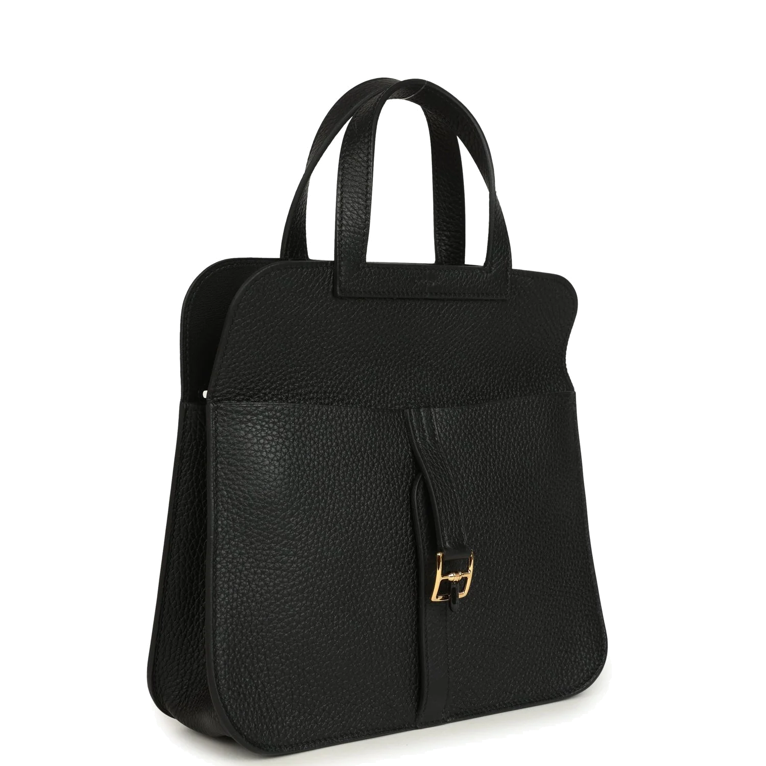 Hermes Halzan 25 Black Clemence Gold Hardware — фото 4