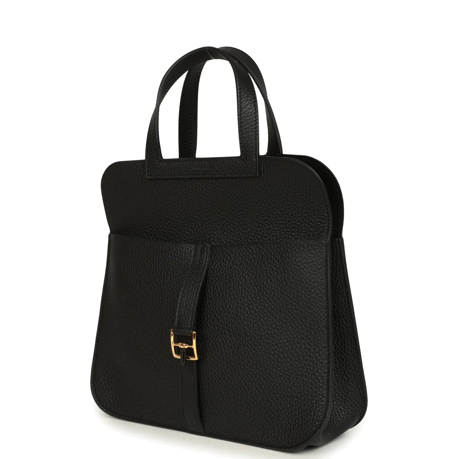 Hermes Halzan 25 Black Clemence Gold Hardware — фото 5