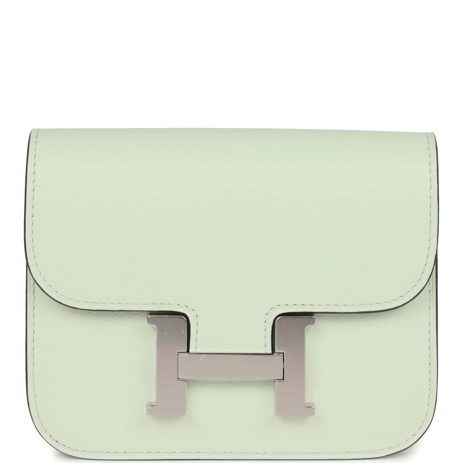Hermes Constance Slim Wallet Vert Fizz Evercolor Palladium Hardware — фото 1