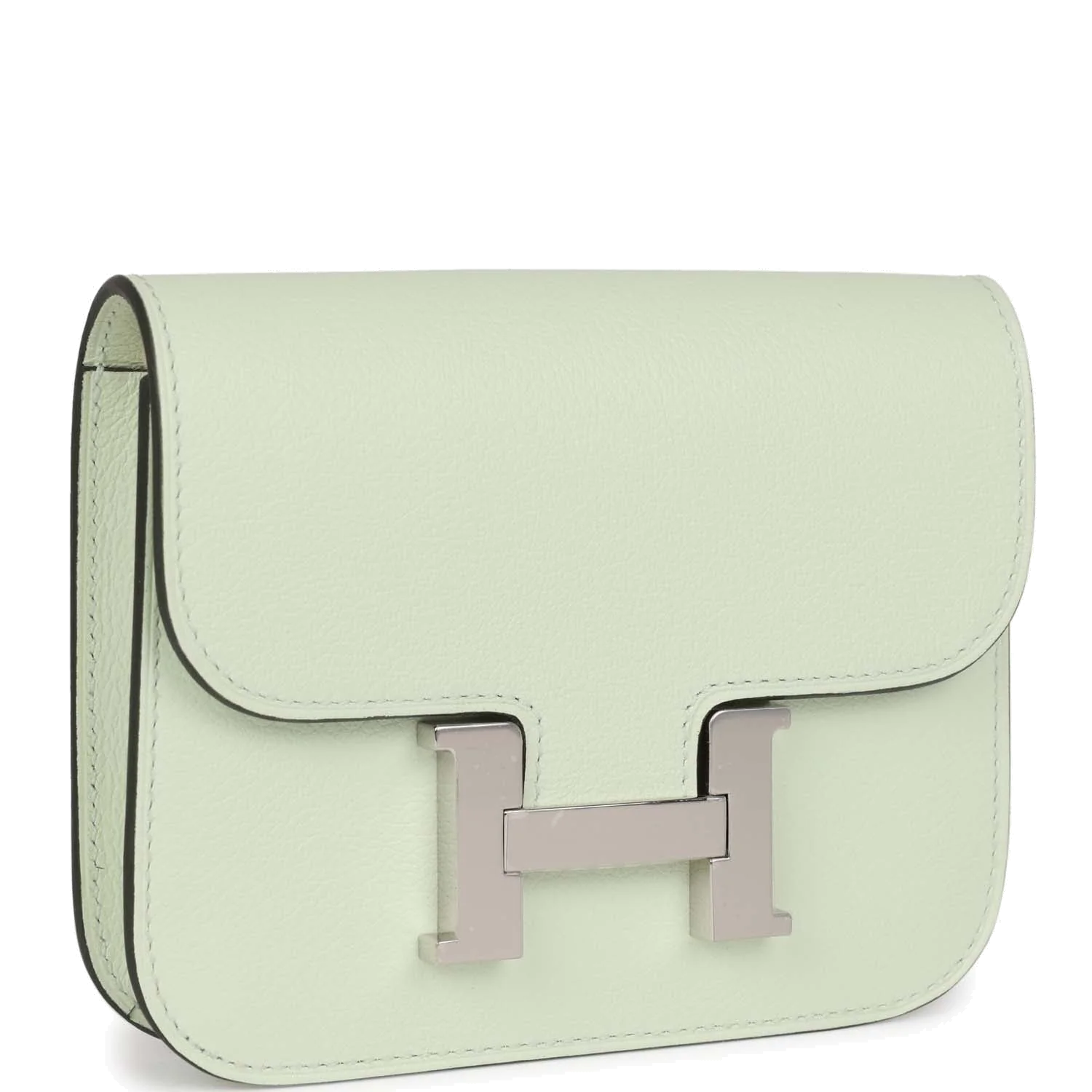 Hermes Constance Slim Wallet Vert Fizz Evercolor Palladium Hardware — фото 3