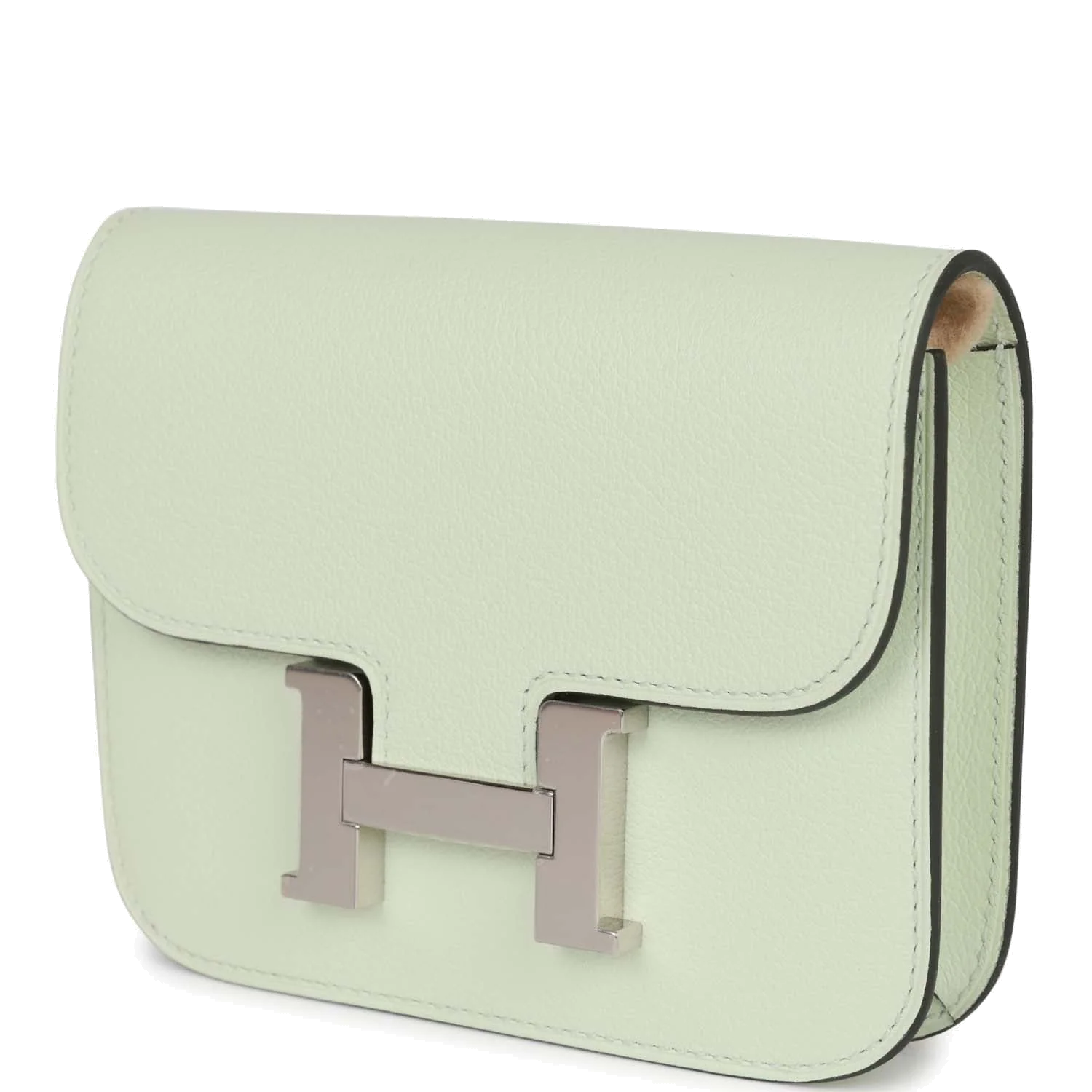 Hermes Constance Slim Wallet Vert Fizz Evercolor Palladium Hardware — фото 6