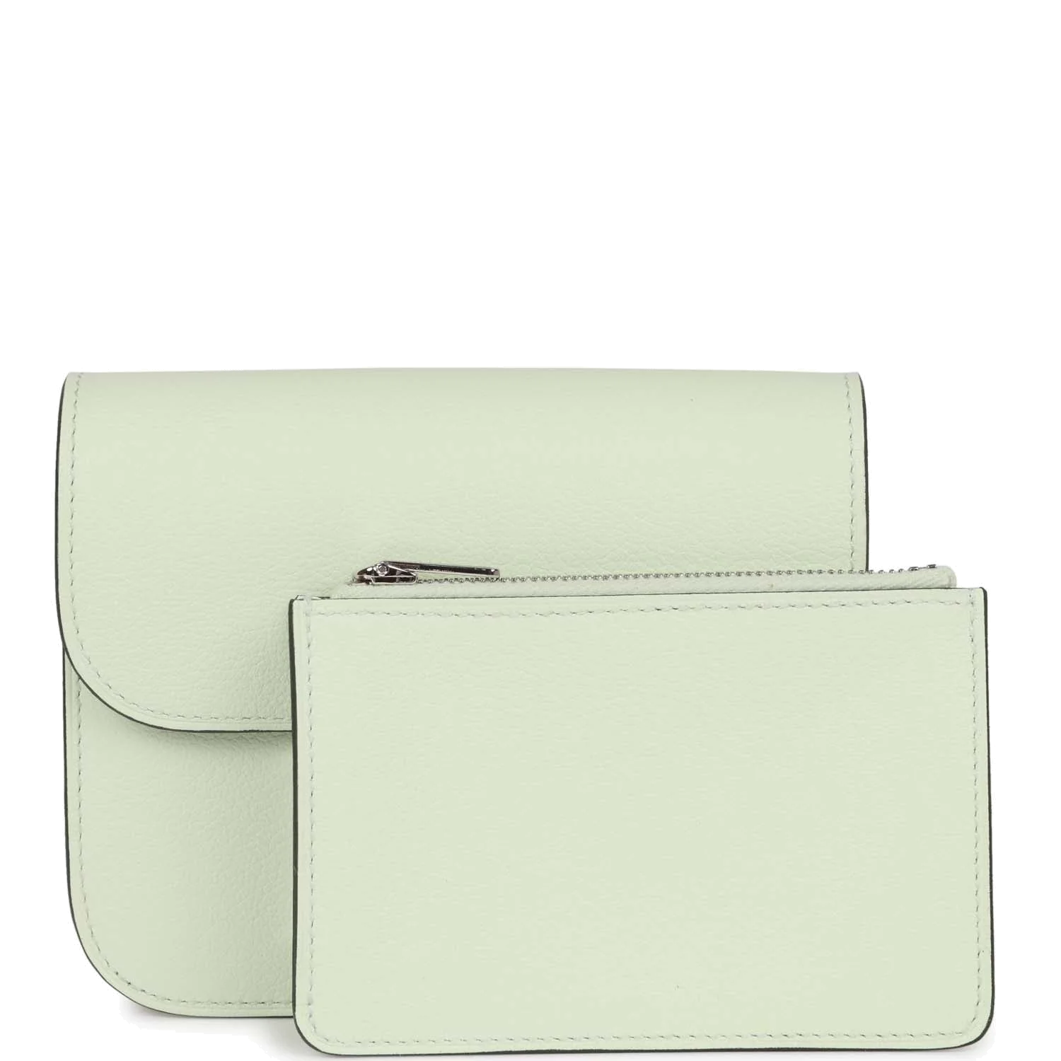 Hermes Constance Slim Wallet Vert Fizz Evercolor Palladium Hardware — фото 8