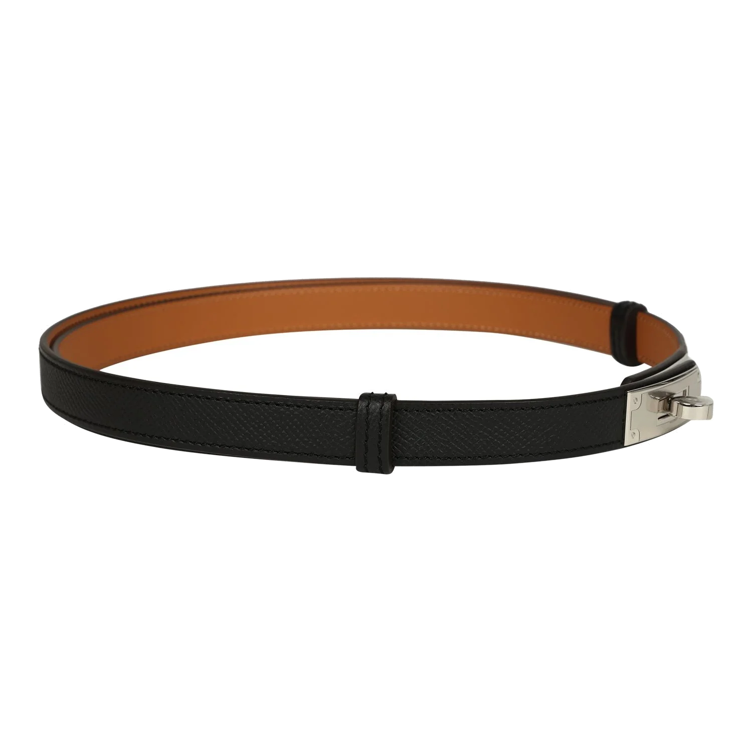 Hermes Kelly Pocket 18 Studded Belt Black Epsom Palladium Hardware — фото 4