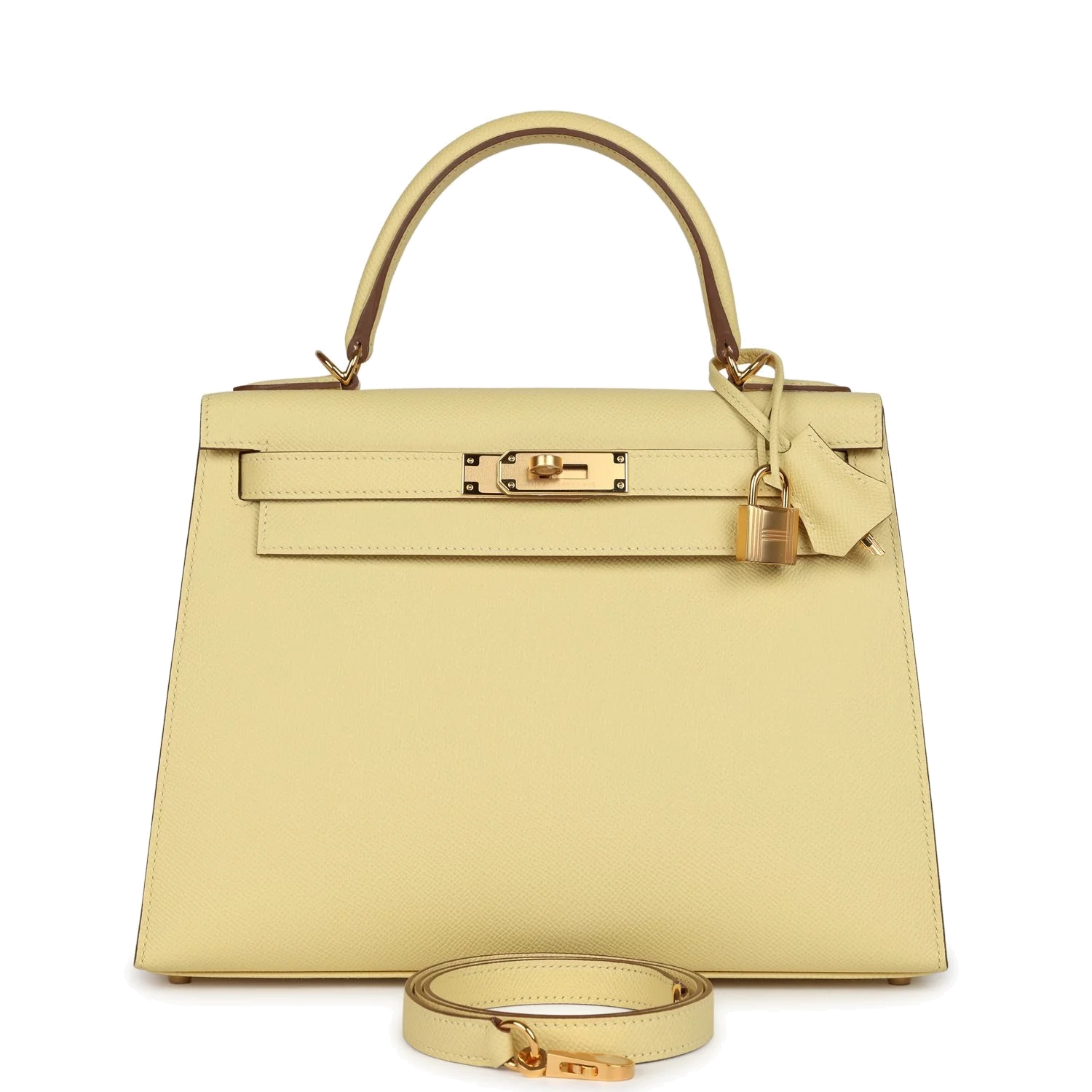 Hermes Kelly Sellier 28 Jaune Poussin Epsom Gold Hardware