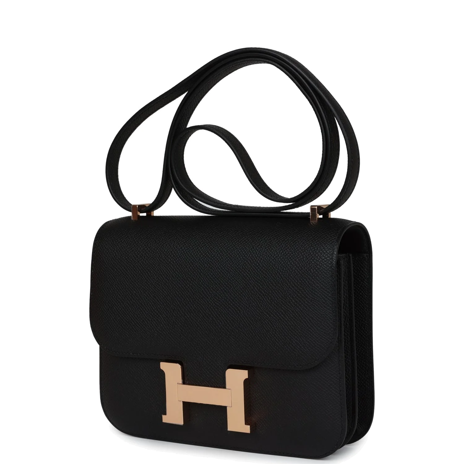Hermes Constance 18 Black Epsom Rose Gold Hardware Черный Epsom — фото 6