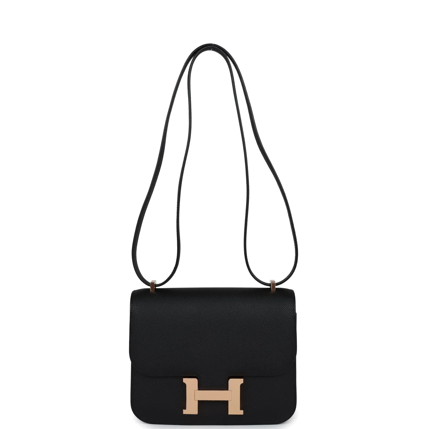 Hermes Constance 18 Black Epsom Rose Gold Hardware Черный Epsom — фото 8